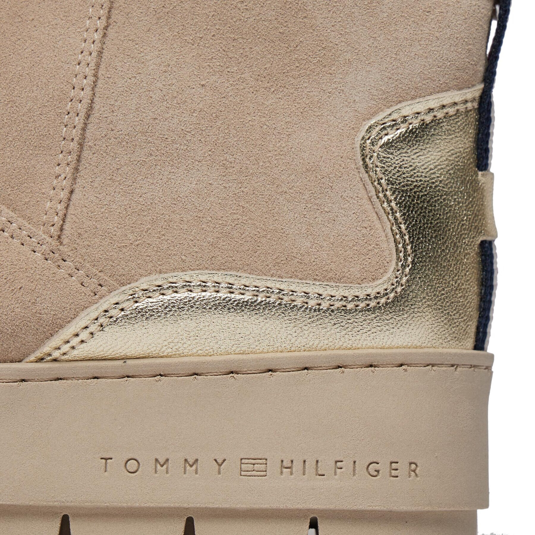 Tommy Hilfiger Боти Metallic Suede Snowboot FW0FW07850 Бежов - Pepit.bg