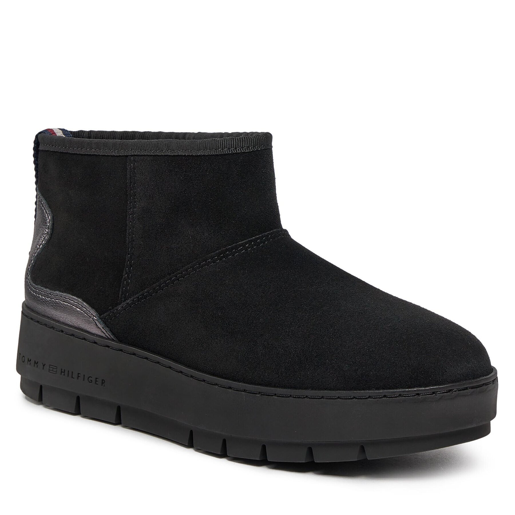 Tommy Hilfiger Боти Metallic Suede Snowboot FW0FW07850 Черен - Pepit.bg