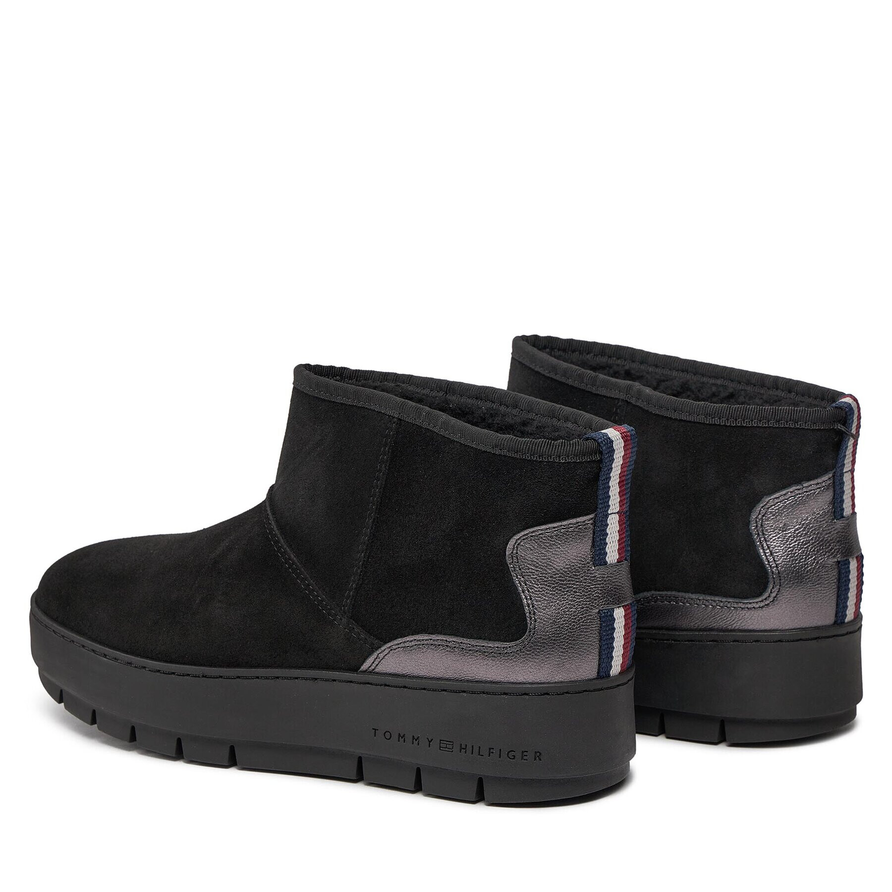 Tommy Hilfiger Боти Metallic Suede Snowboot FW0FW07850 Черен - Pepit.bg