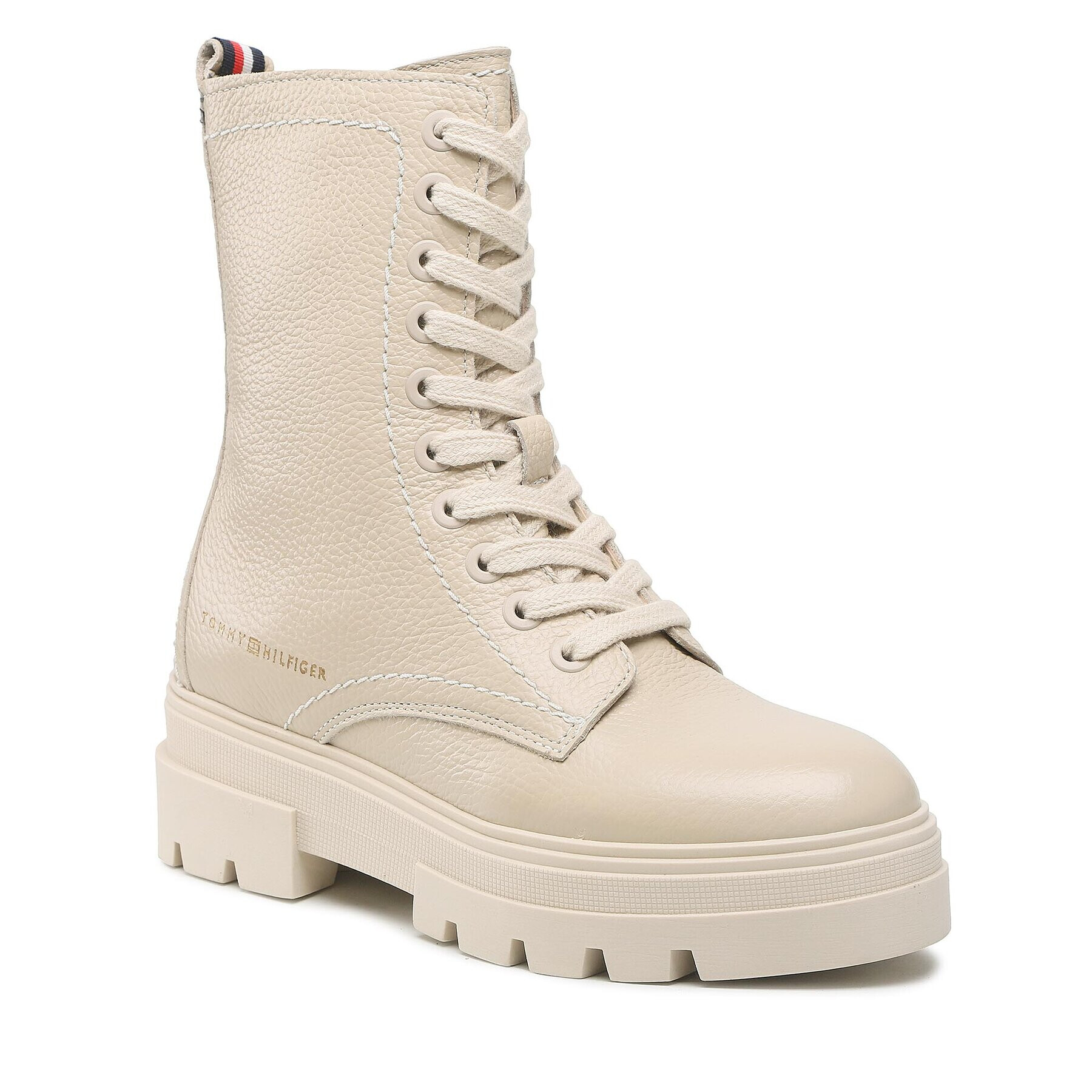 Tommy Hilfiger Боти Monochromatic Lace Up Boot FW0FW06732 Бежов - Pepit.bg