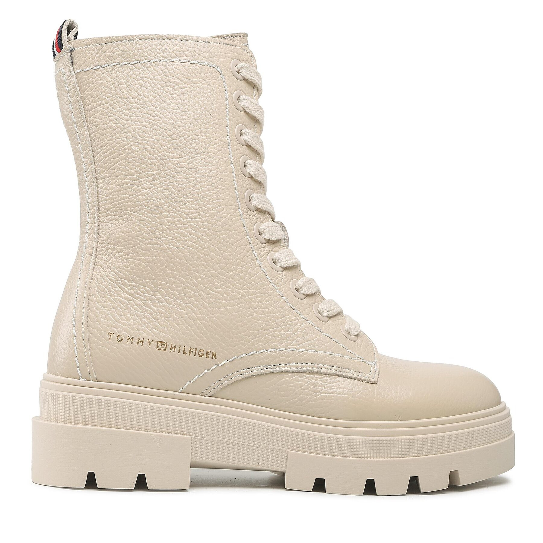 Tommy Hilfiger Боти Monochromatic Lace Up Boot FW0FW06732 Бежов - Pepit.bg