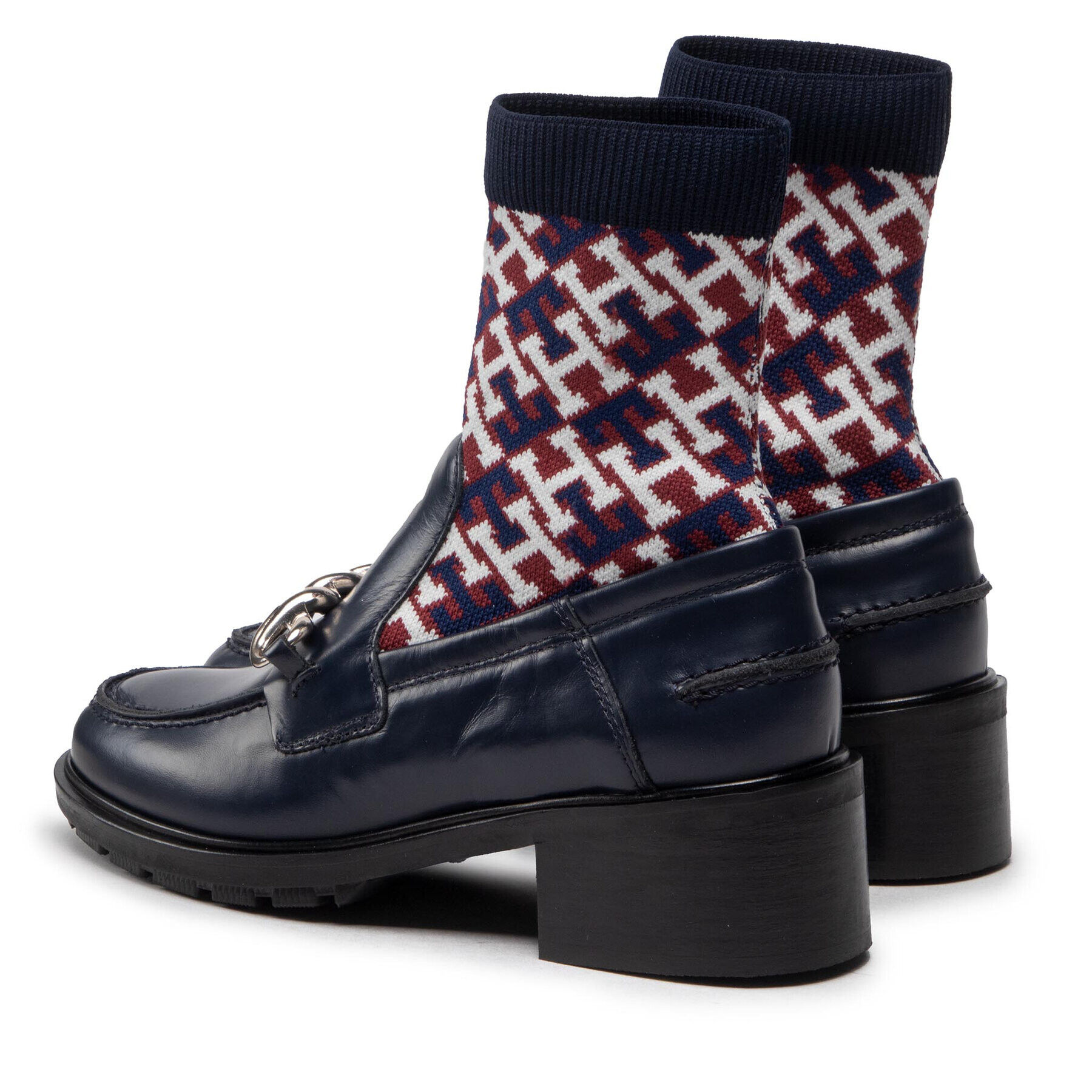 Tommy Hilfiger Боти Monogram Bootie FW0FW06823 Тъмносин - Pepit.bg