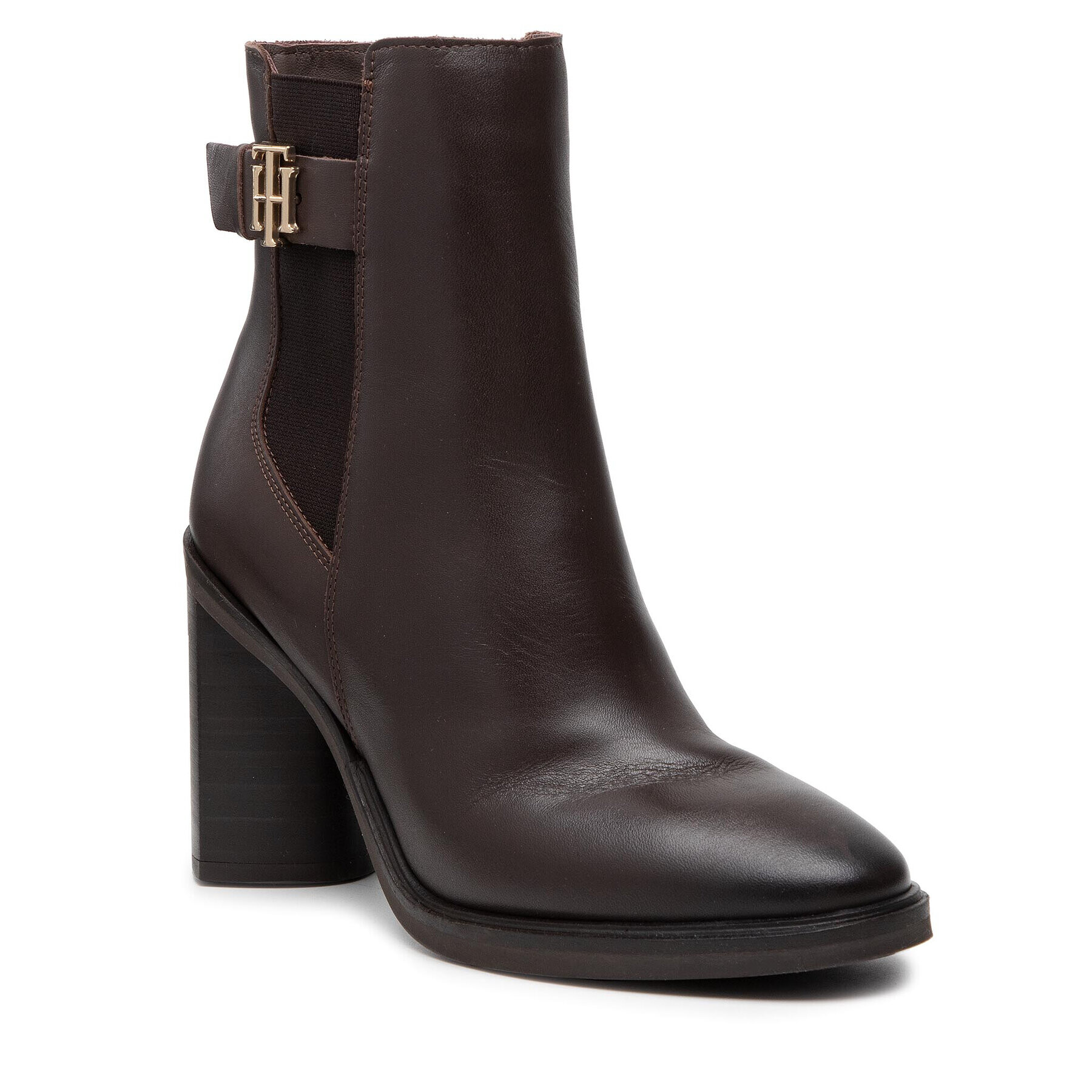 Tommy Hilfiger Боти Monogram Hardware Heel Boot FW0FW06006 Кафяв - Pepit.bg