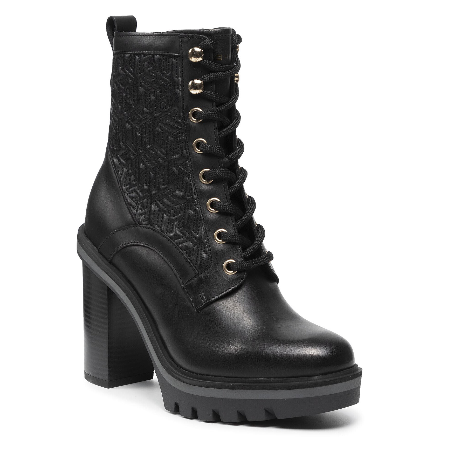 Tommy Hilfiger Боти Monogram High Heel Boot FW0FW05997 Черен - Pepit.bg