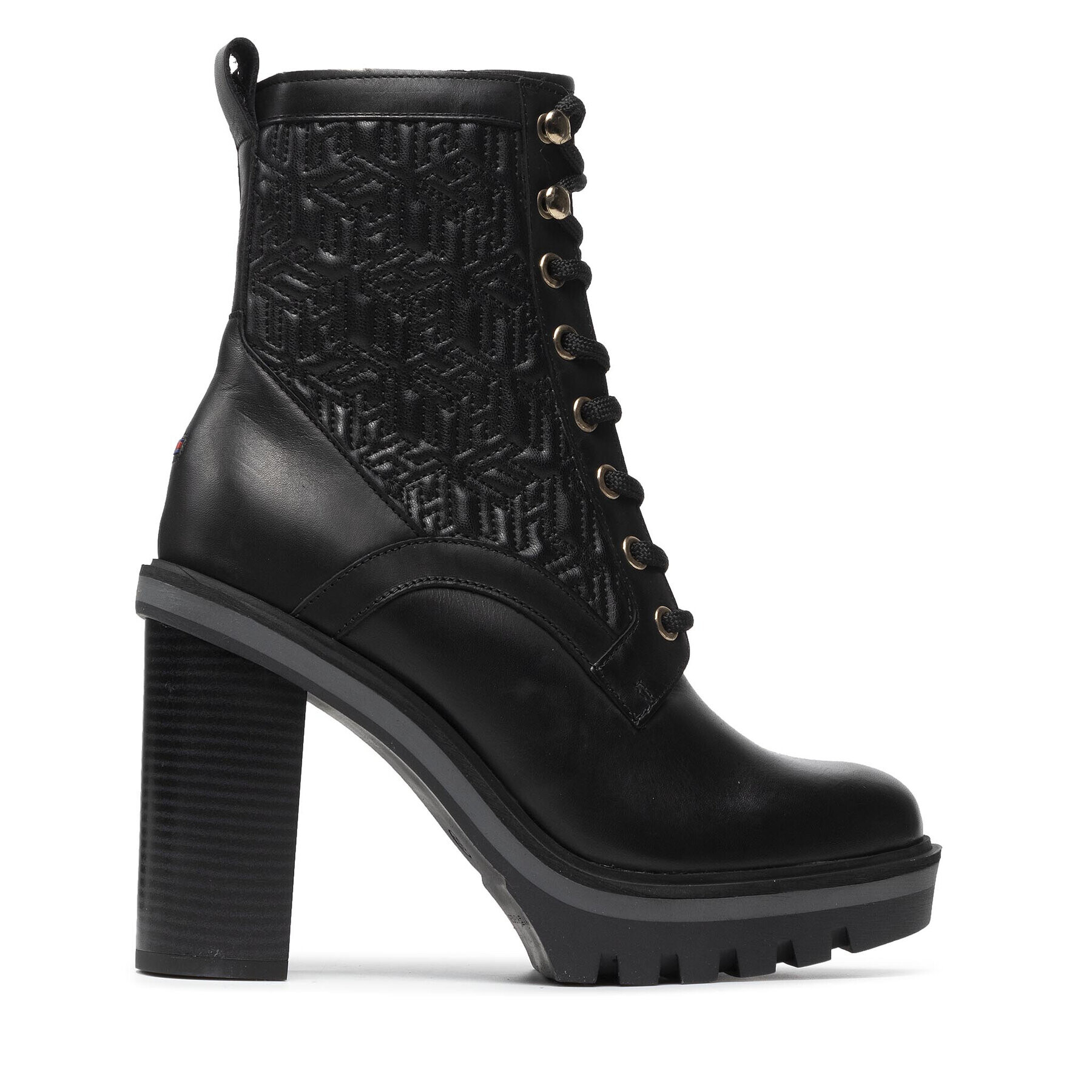 Tommy Hilfiger Боти Monogram High Heel Boot FW0FW05997 Черен - Pepit.bg