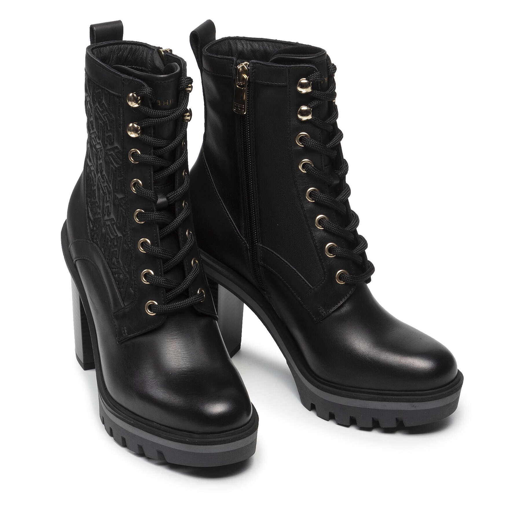 Tommy Hilfiger Боти Monogram High Heel Boot FW0FW05997 Черен - Pepit.bg