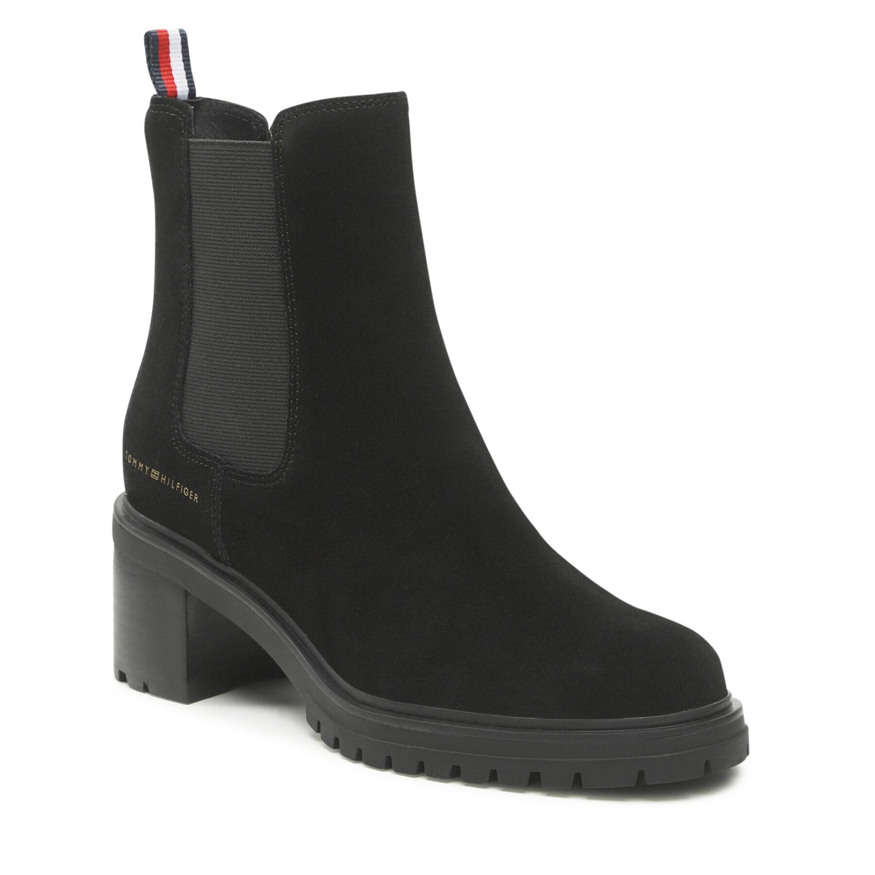 Tommy Hilfiger Боти Outdoor Chelsea Mid Heel Boot FW0FW06619 Черен - Pepit.bg