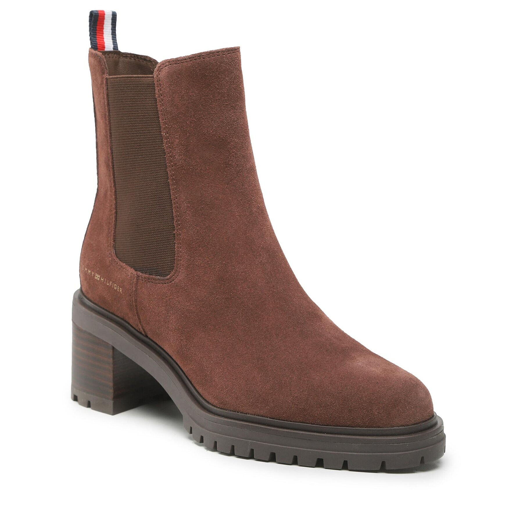 Tommy Hilfiger Боти Outdoor Chelsea Mid Heel Boot FW0FW06619 Кафяв - Pepit.bg