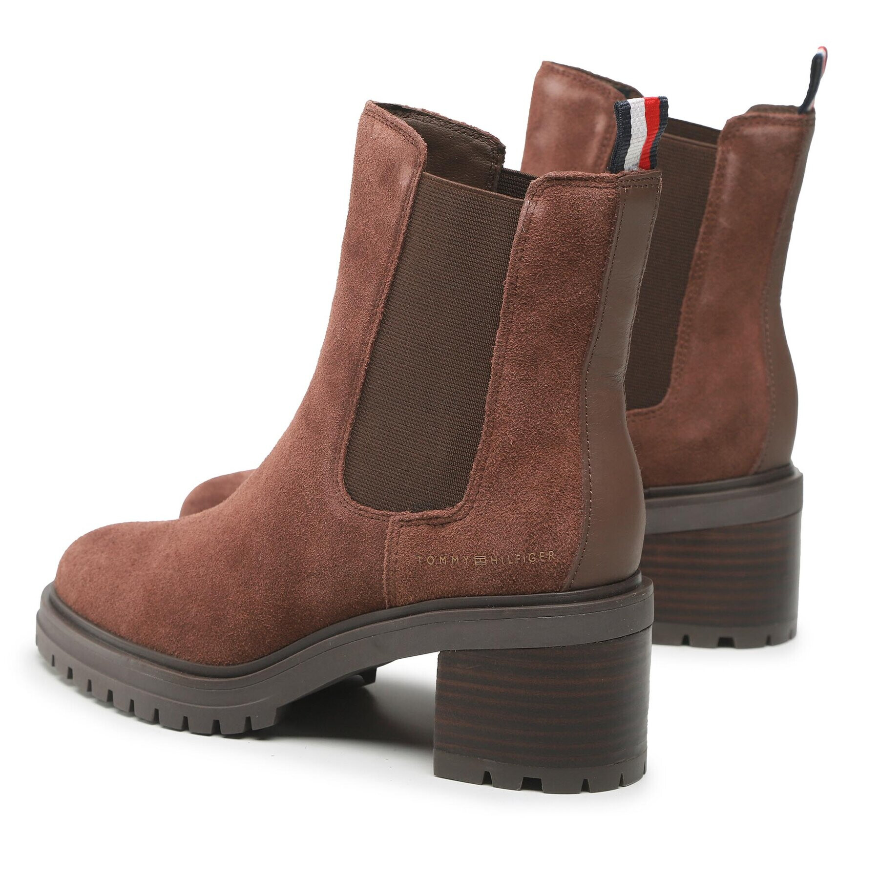 Tommy Hilfiger Боти Outdoor Chelsea Mid Heel Boot FW0FW06619 Кафяв - Pepit.bg