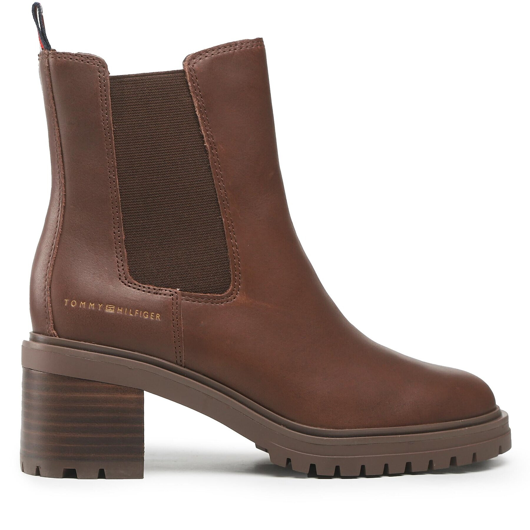 Tommy Hilfiger Боти Outdoor Chelsea Mid Heel Boot FW0FW06737 Кафяв - Pepit.bg