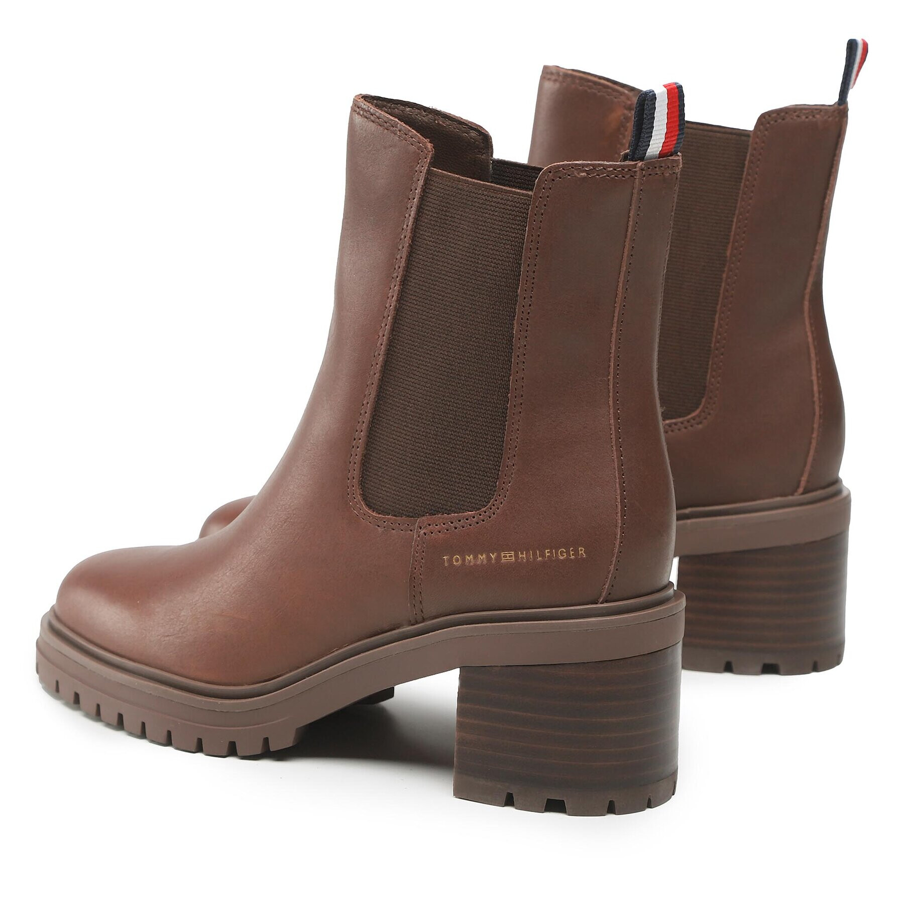 Tommy Hilfiger Боти Outdoor Chelsea Mid Heel Boot FW0FW06737 Кафяв - Pepit.bg