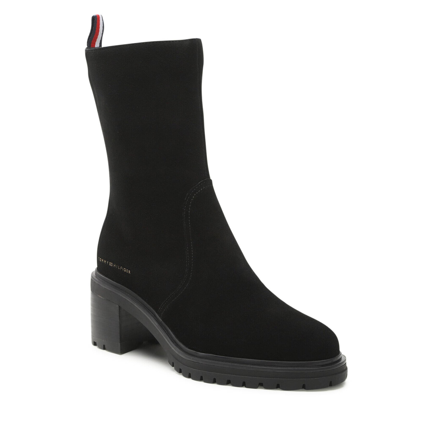 Tommy Hilfiger Боти Outdoor Mid Heel Boot FW0FW06620 Черен - Pepit.bg