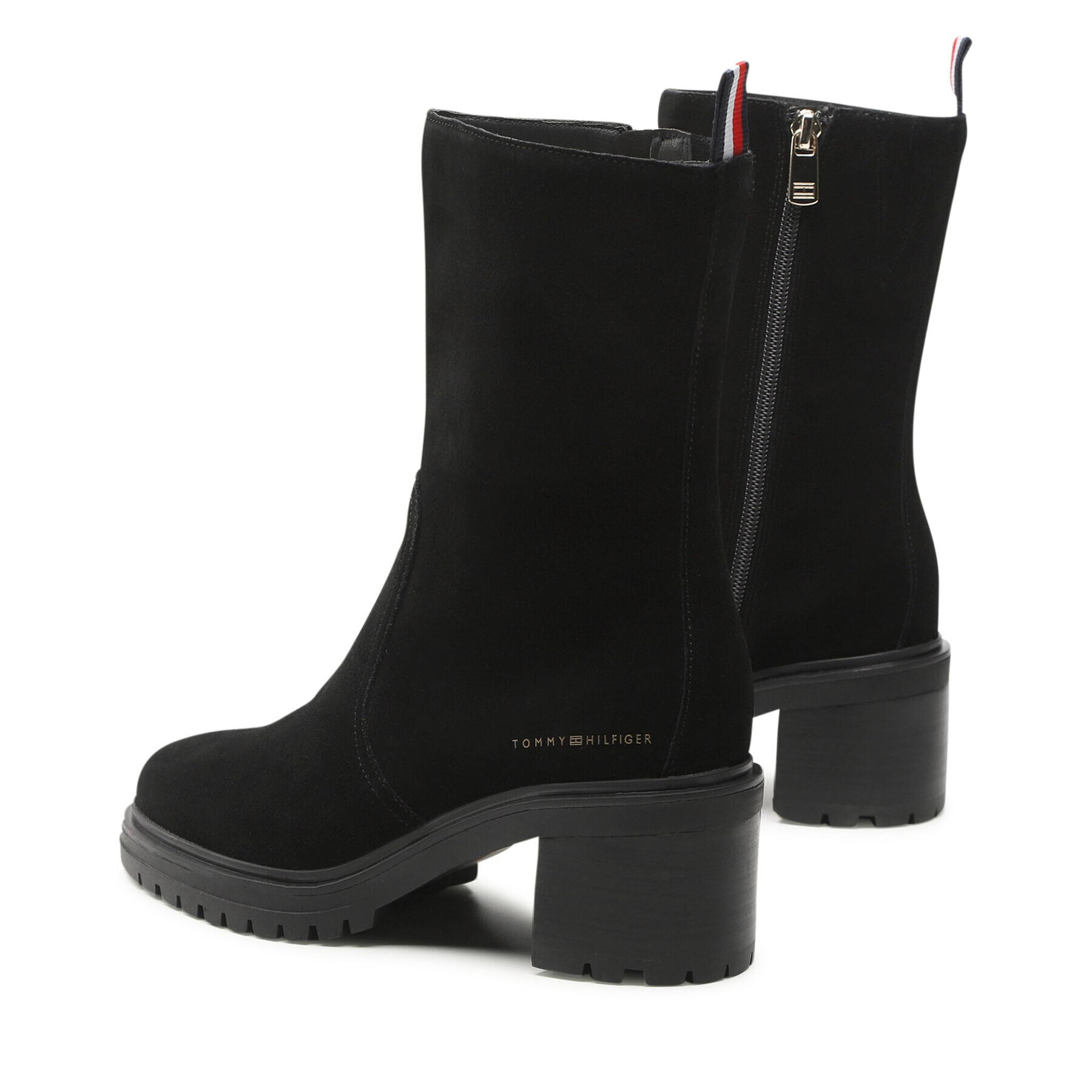Tommy Hilfiger Боти Outdoor Mid Heel Boot FW0FW06620 Черен - Pepit.bg
