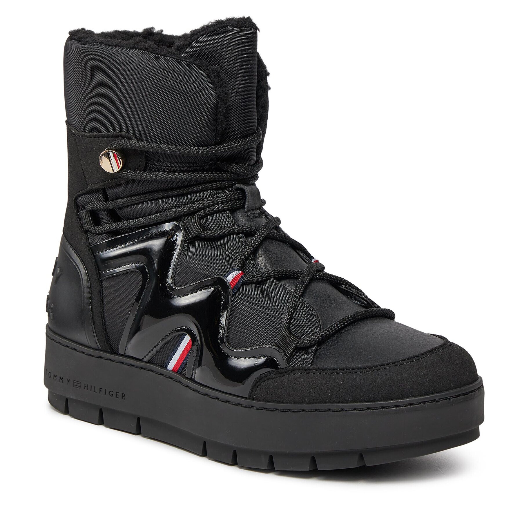 Tommy Hilfiger Боти Patent Snowboot FW0FW07852 Черен - Pepit.bg