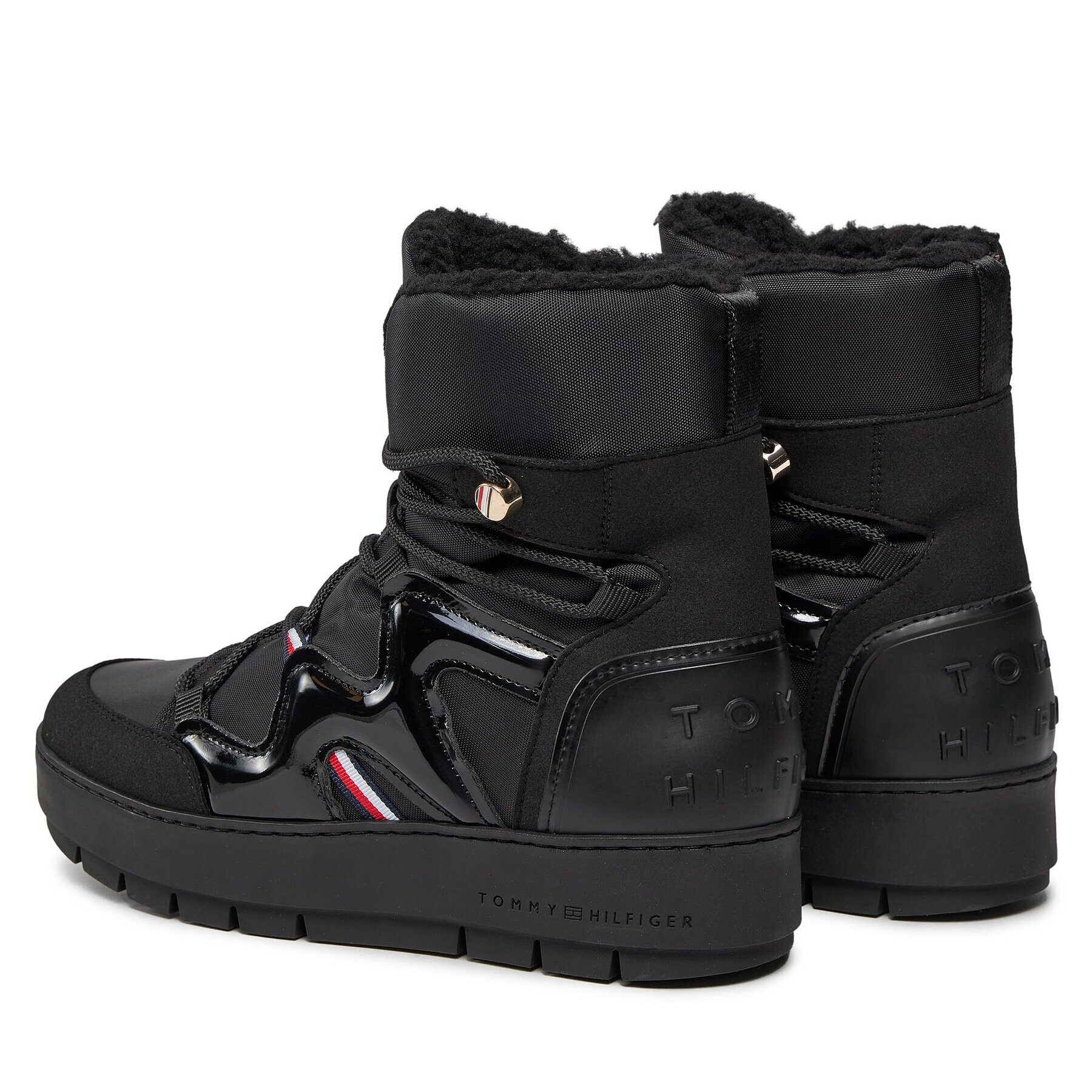 Tommy Hilfiger Боти Patent Snowboot FW0FW07852 Черен - Pepit.bg