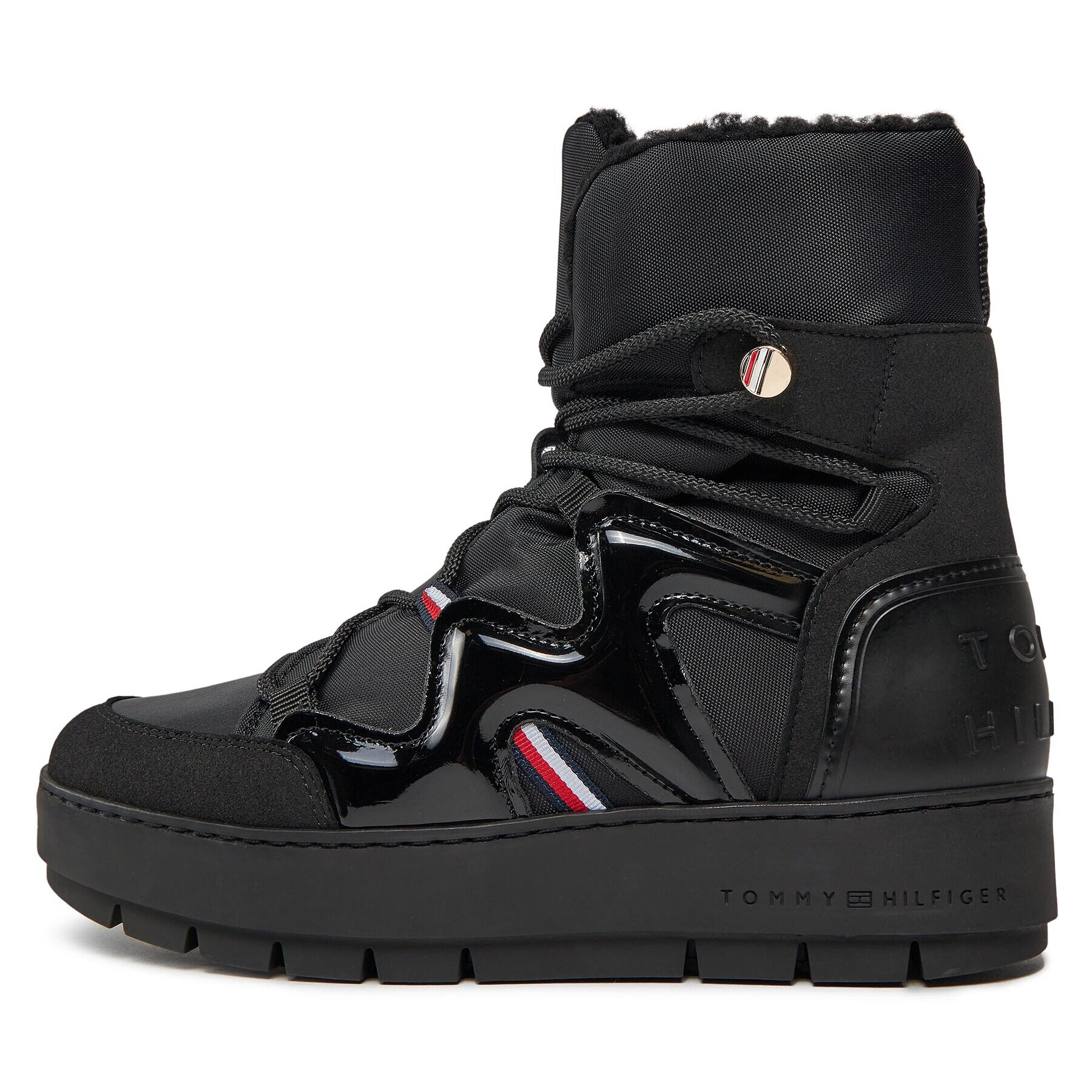 Tommy Hilfiger Боти Patent Snowboot FW0FW07852 Черен - Pepit.bg