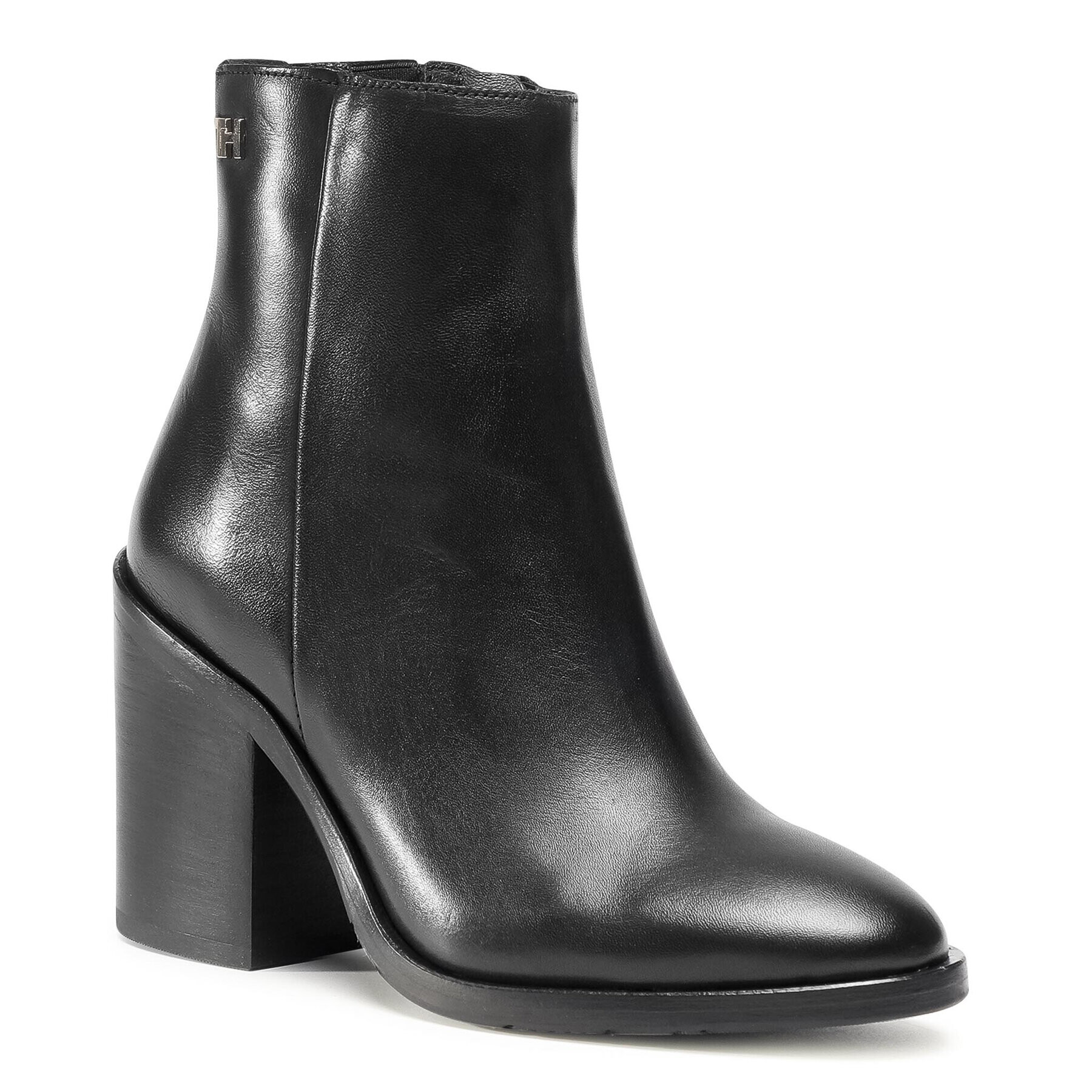 Tommy Hilfiger Боти Shaded Leather High Heel Boot FW0FW05164 Черен - Pepit.bg