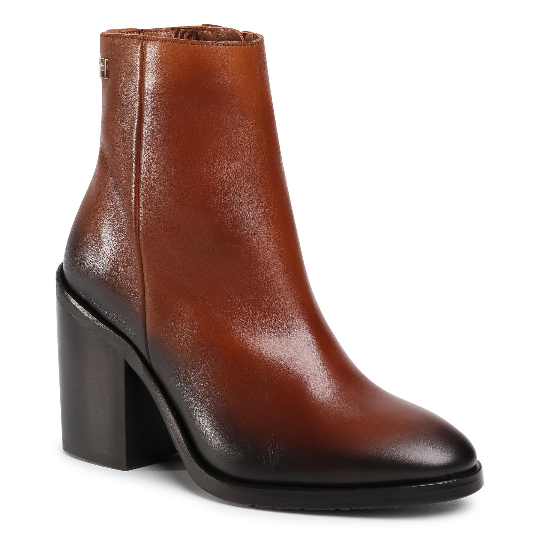 Tommy Hilfiger Боти Shaded Leather High Heel Boot FW0FW05164 Кафяв - Pepit.bg