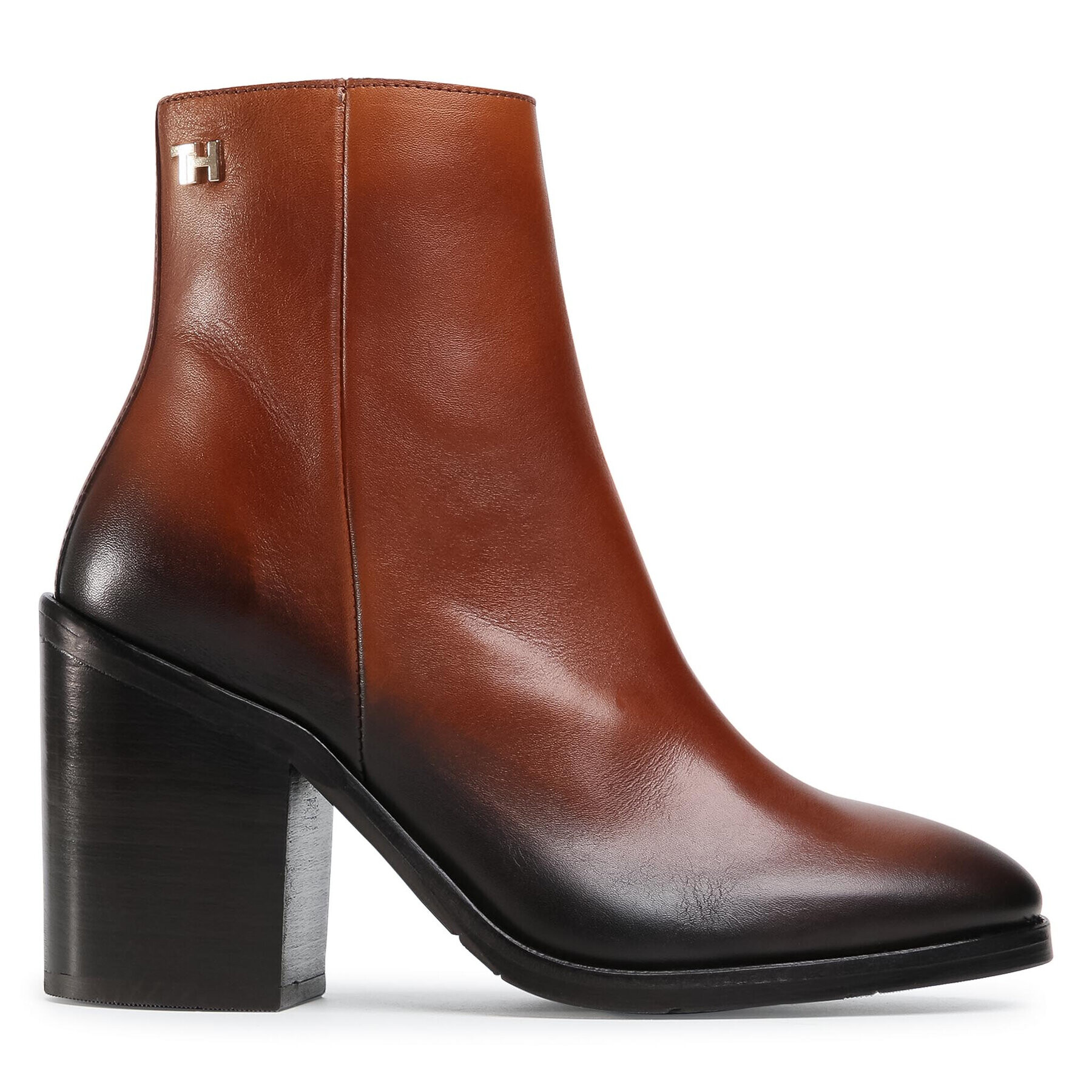 Tommy Hilfiger Боти Shaded Leather High Heel Boot FW0FW05164 Кафяв - Pepit.bg