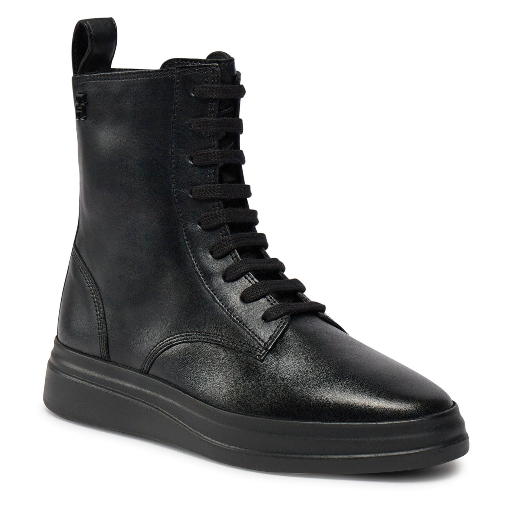 Tommy Hilfiger Боти Sporty Leather Flat Boot FW0FW07799 Черен - Pepit.bg