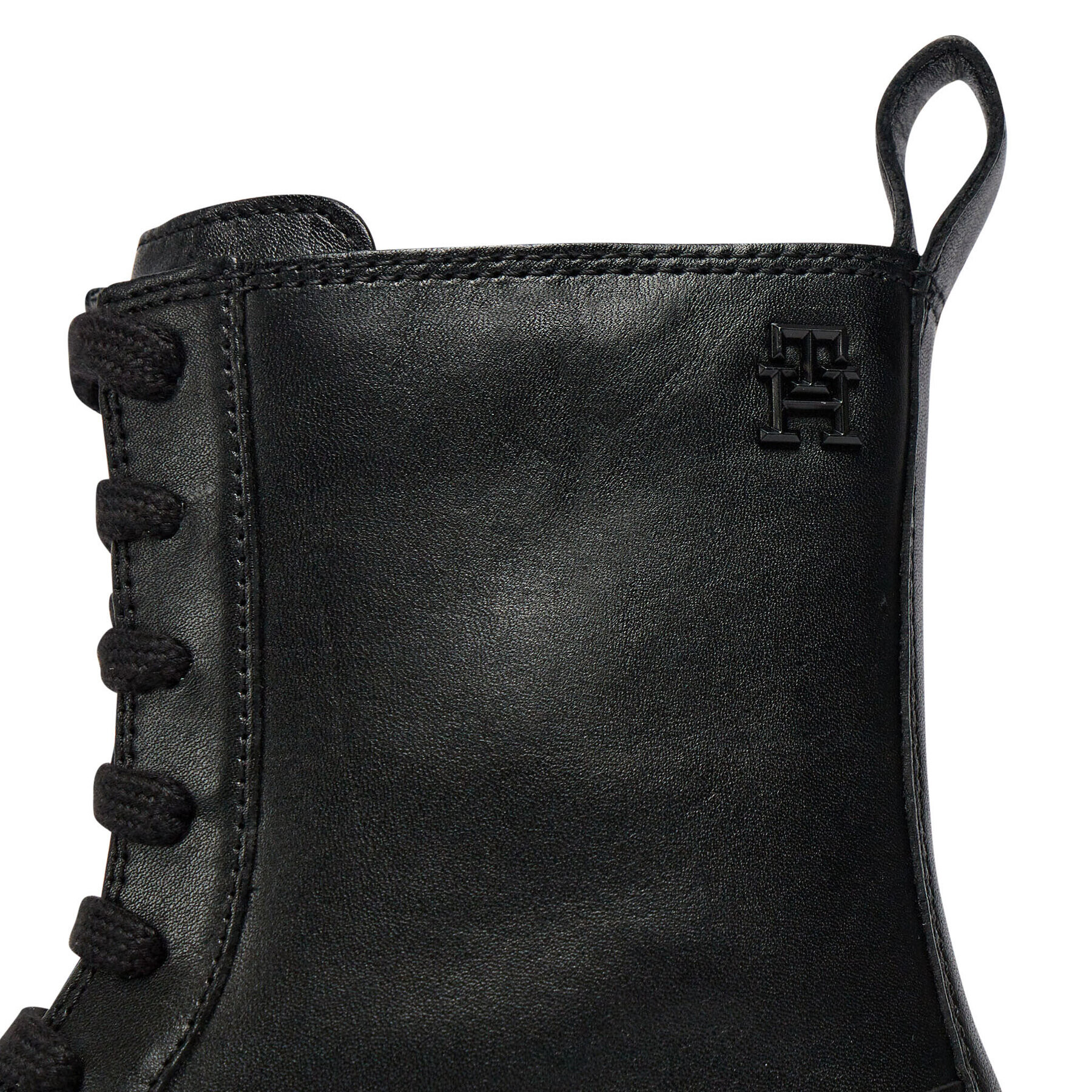 Tommy Hilfiger Боти Sporty Leather Flat Boot FW0FW07799 Черен - Pepit.bg
