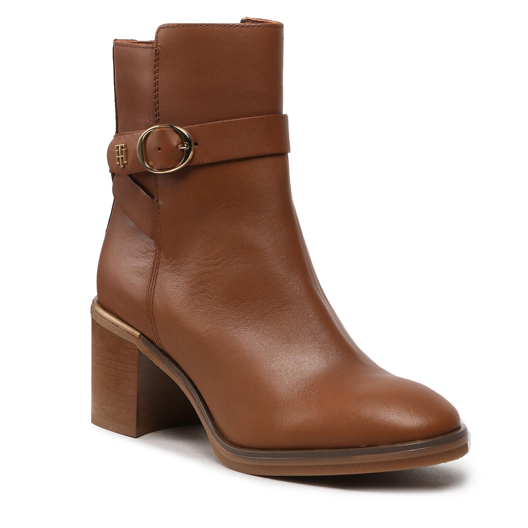 Tommy Hilfiger Боти Th Belt Heeled Boot FW0FW06766 Кафяв - Pepit.bg