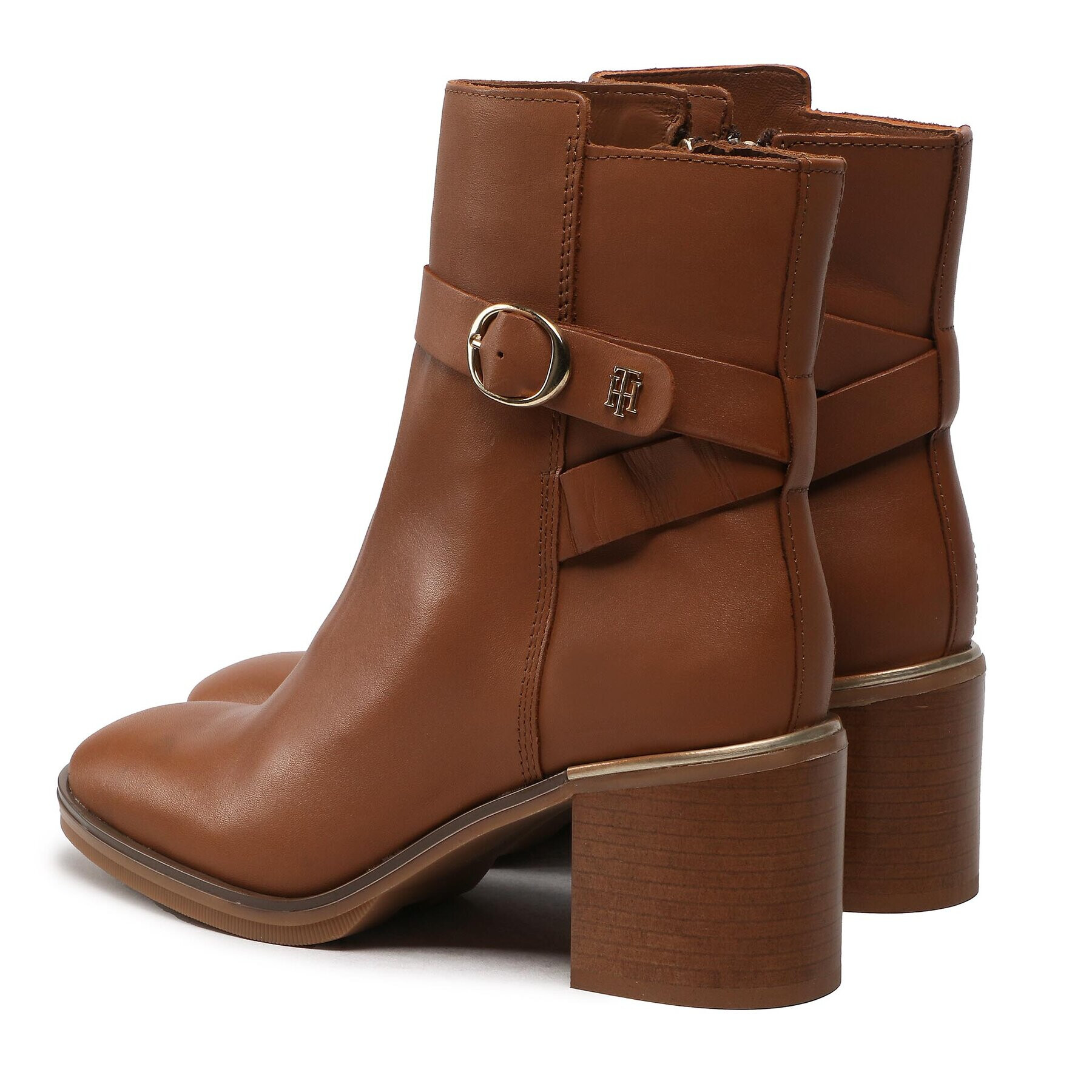 Tommy Hilfiger Боти Th Belt Heeled Boot FW0FW06766 Кафяв - Pepit.bg