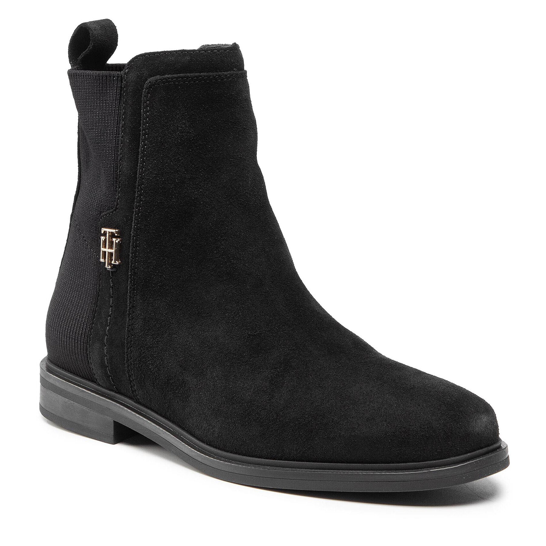 Tommy Hilfiger Боти Th Essentials Flat Boot FW0FW05995 Черен - Pepit.bg