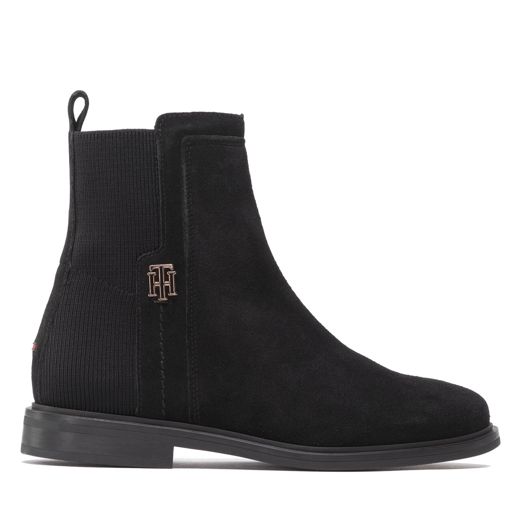 Tommy Hilfiger Боти Th Essentials Flat Boot FW0FW06740 Черен - Pepit.bg