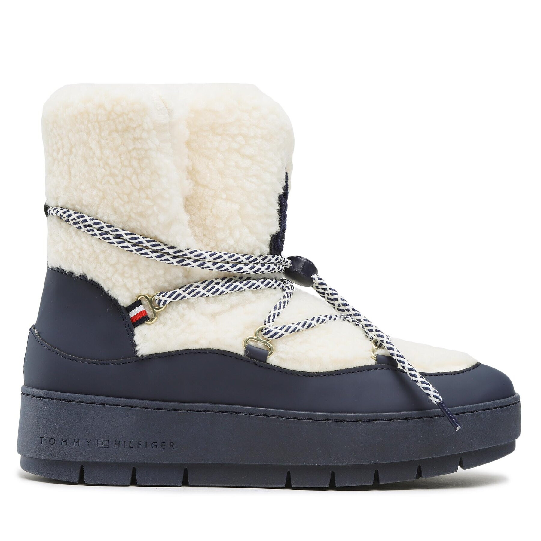 Tommy Hilfiger Боти Th Faux Fur Snow Bootie FW0FW06850 Бежов - Pepit.bg