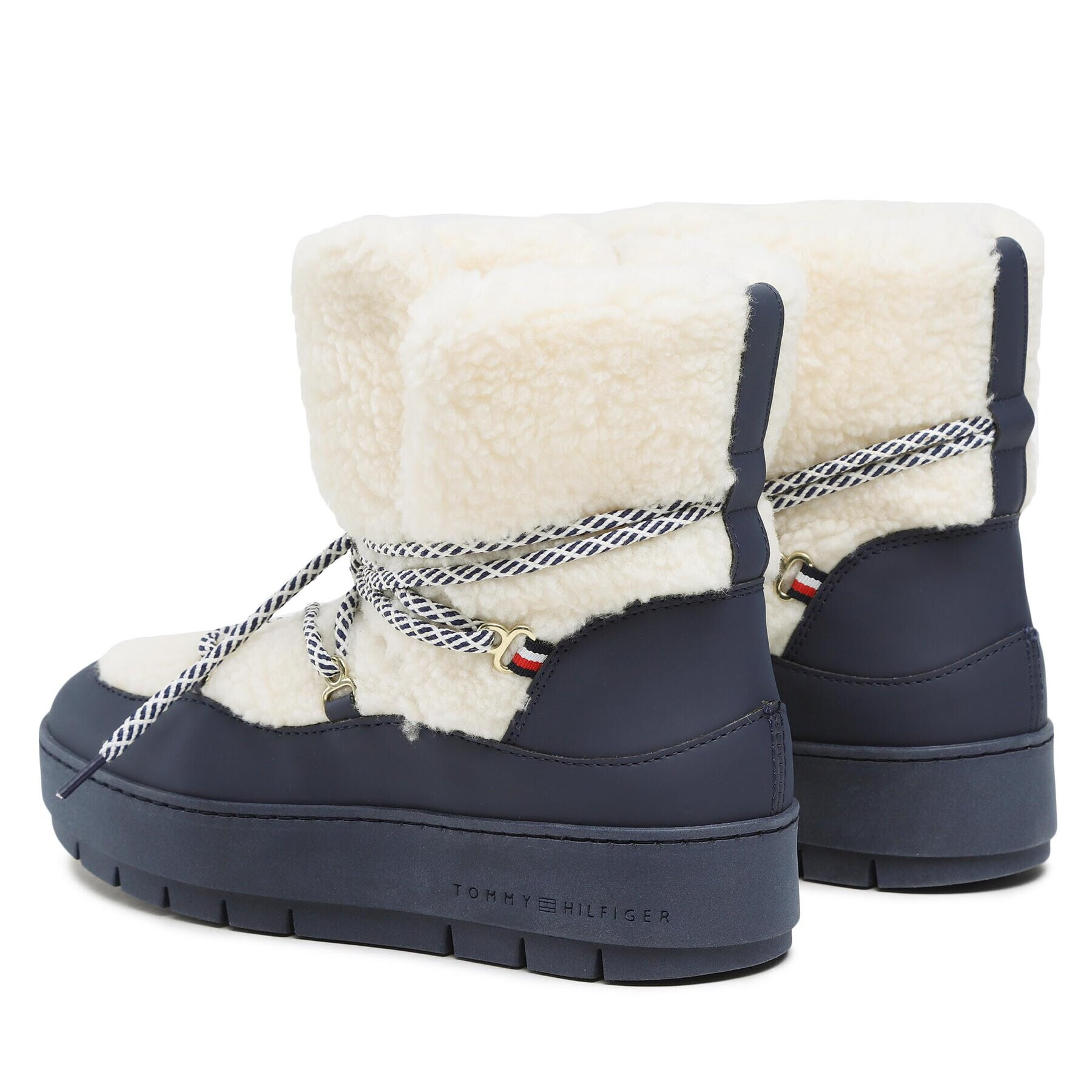 Tommy Hilfiger Боти Th Faux Fur Snow Bootie FW0FW06850 Бежов - Pepit.bg