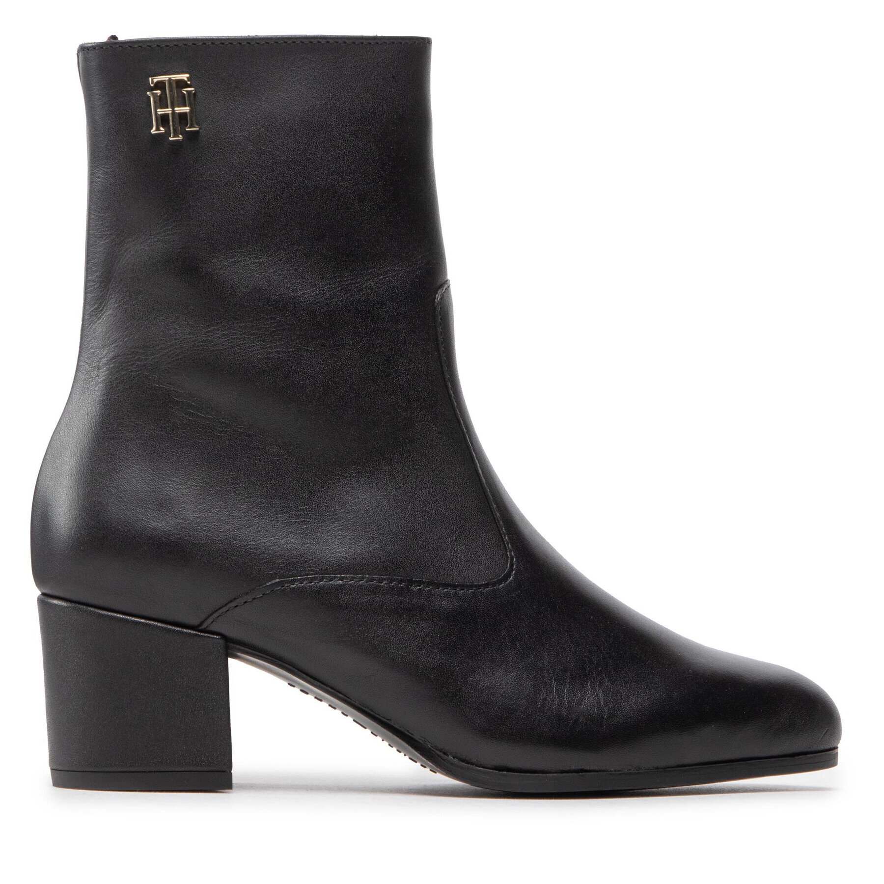 Tommy Hilfiger Боти Th Hardware Bootie Leather FW0FW06760 Черен - Pepit.bg