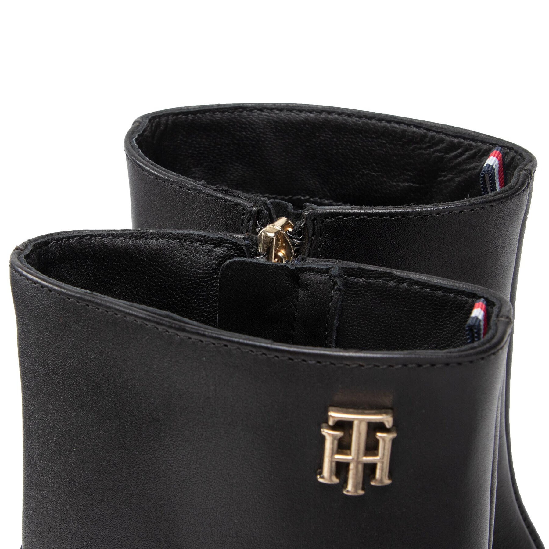 Tommy Hilfiger Боти Th Hardware Bootie Leather FW0FW06760 Черен - Pepit.bg