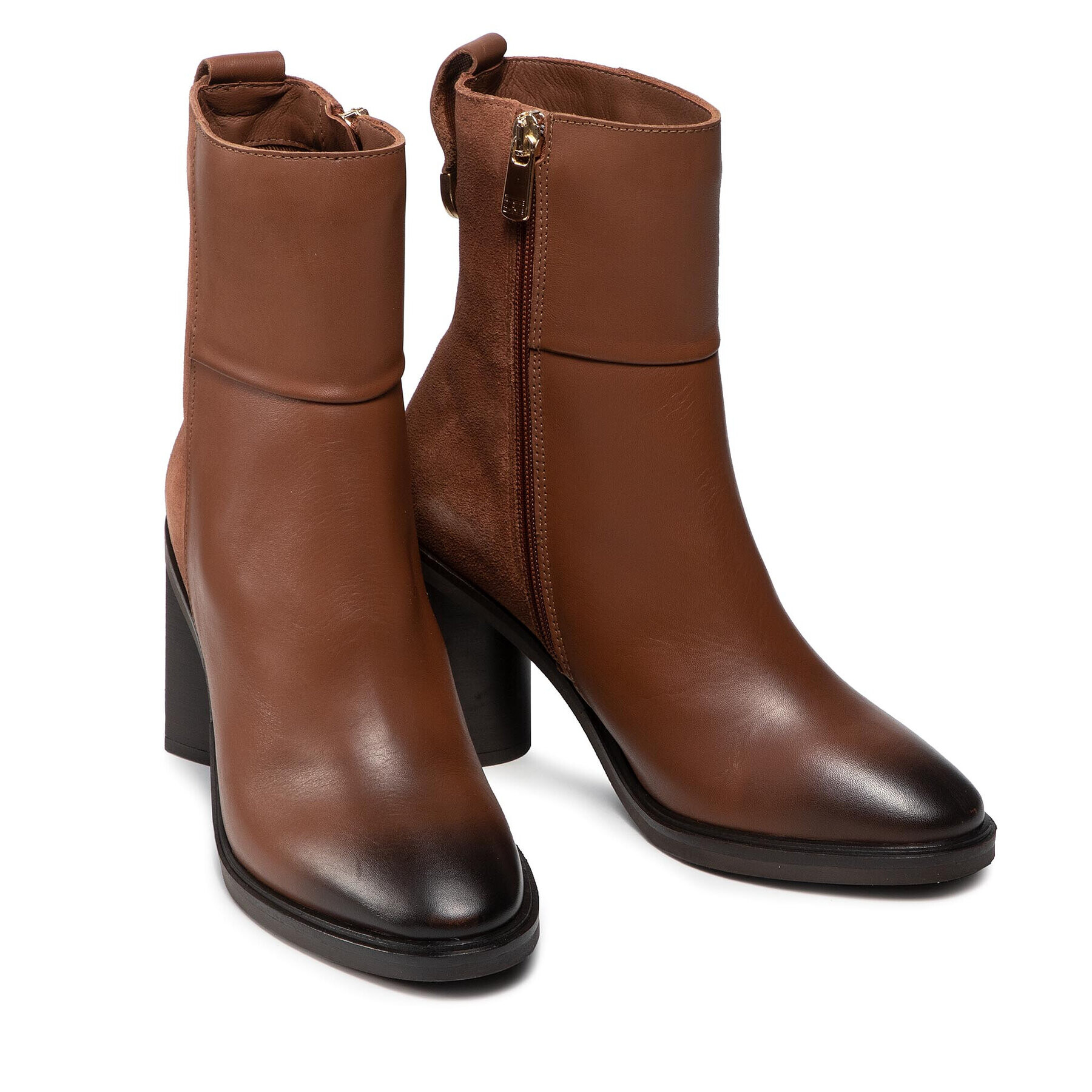 Tommy Hilfiger Боти Th Hardware High Heel Boot FW0FW06044 Кафяв - Pepit.bg