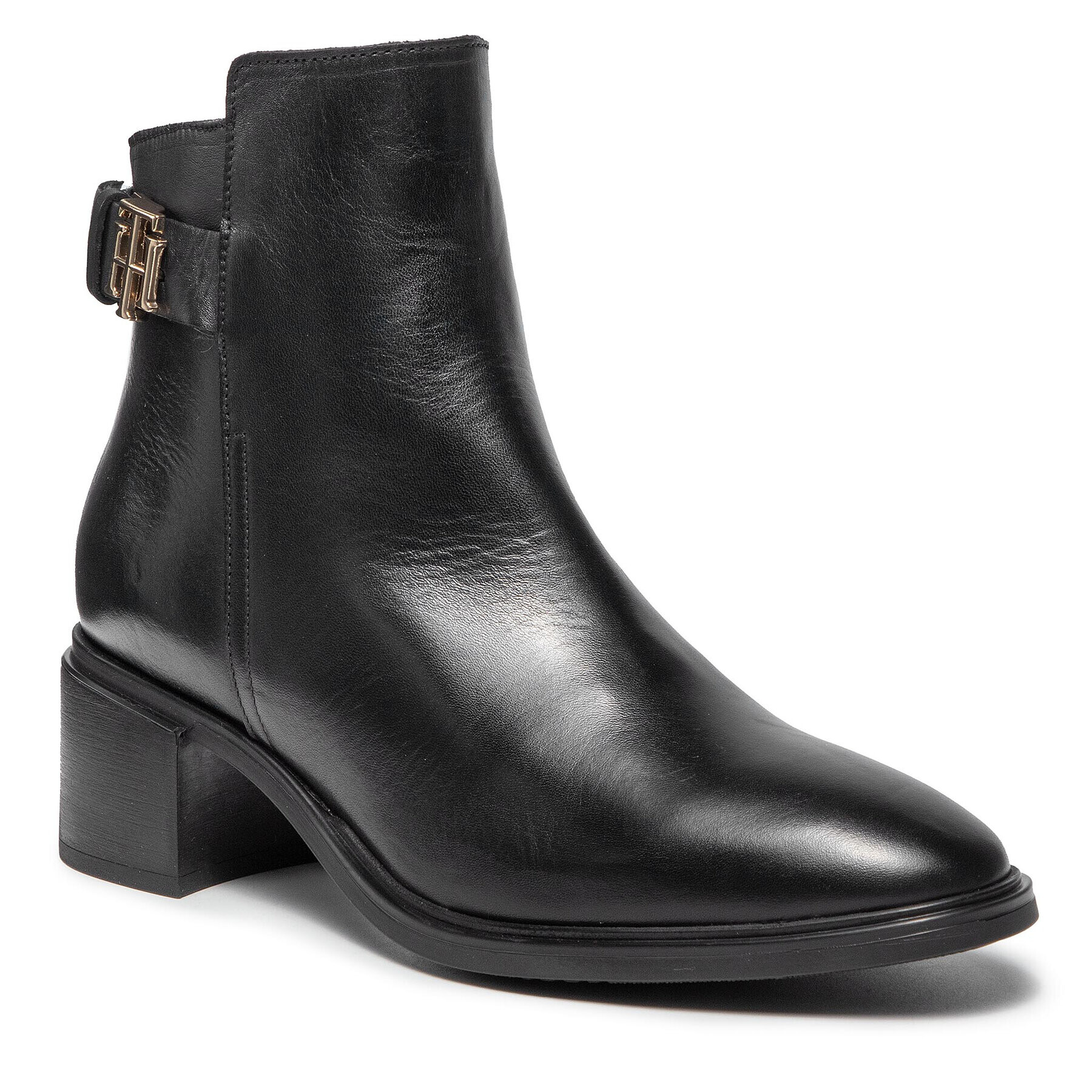 Tommy Hilfiger Боти Th Hardware Mid Heel Boot FW0FW05966 Черен - Pepit.bg