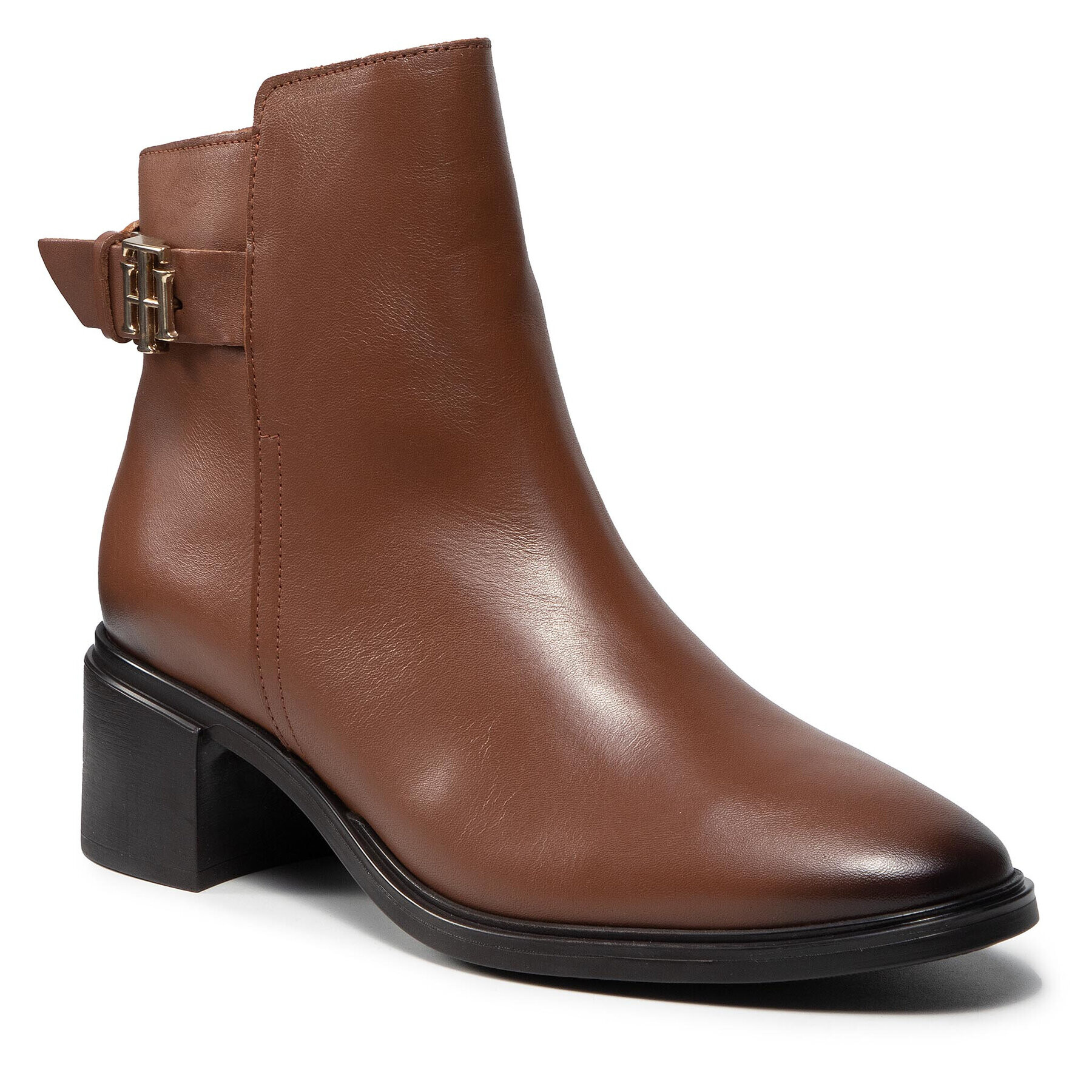 Tommy Hilfiger Боти Th Hardware Mid Heel Boot FW0FW05966 Кафяв - Pepit.bg