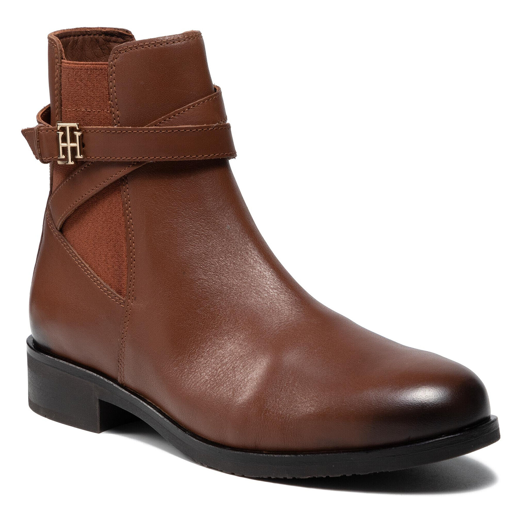 Tommy Hilfiger Боти Th Hardware On Belt Flat Boot FW0FW05967 Кафяв - Pepit.bg