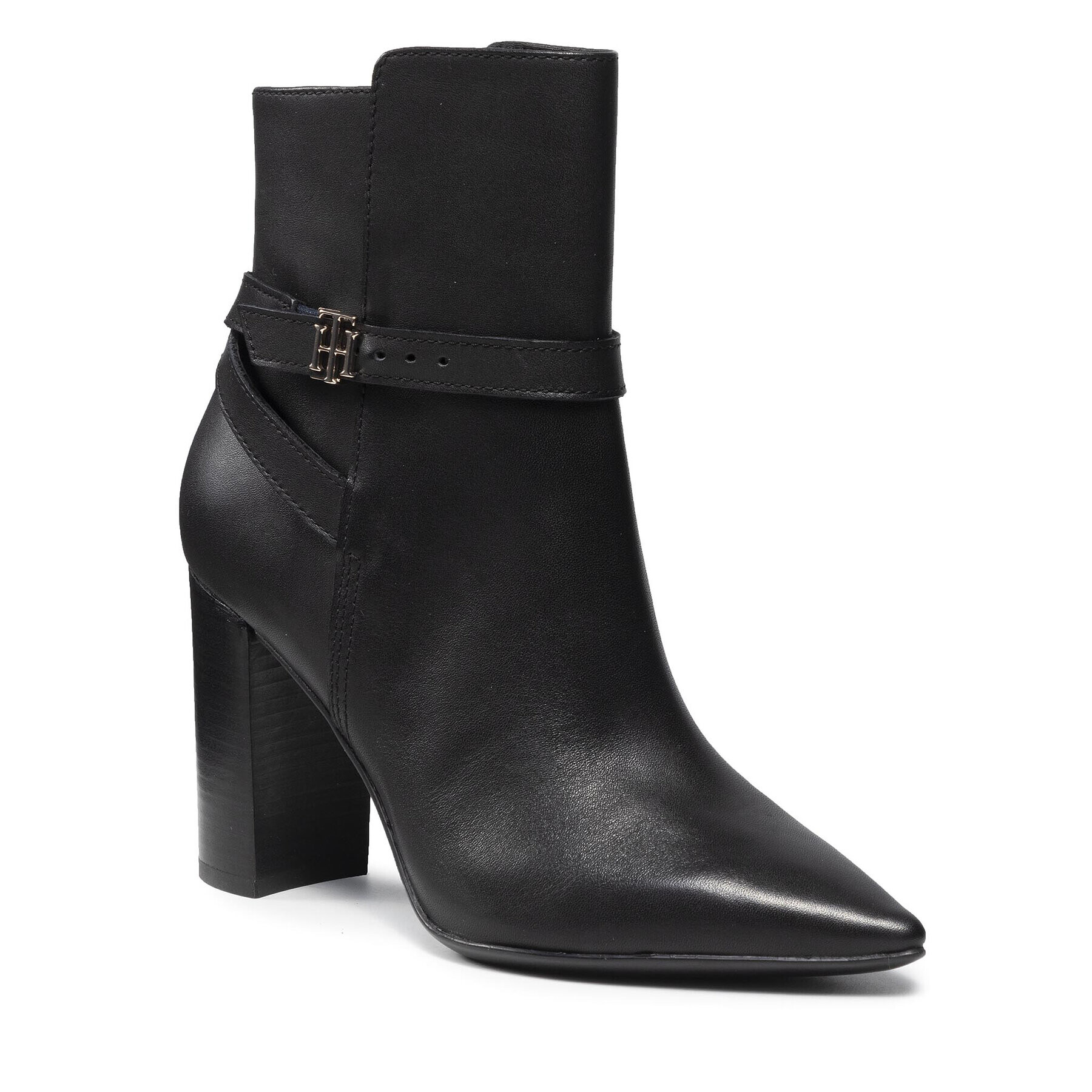 Tommy Hilfiger Боти Th Hardware On Belt Heel Boot FW0FW06005 Черен - Pepit.bg