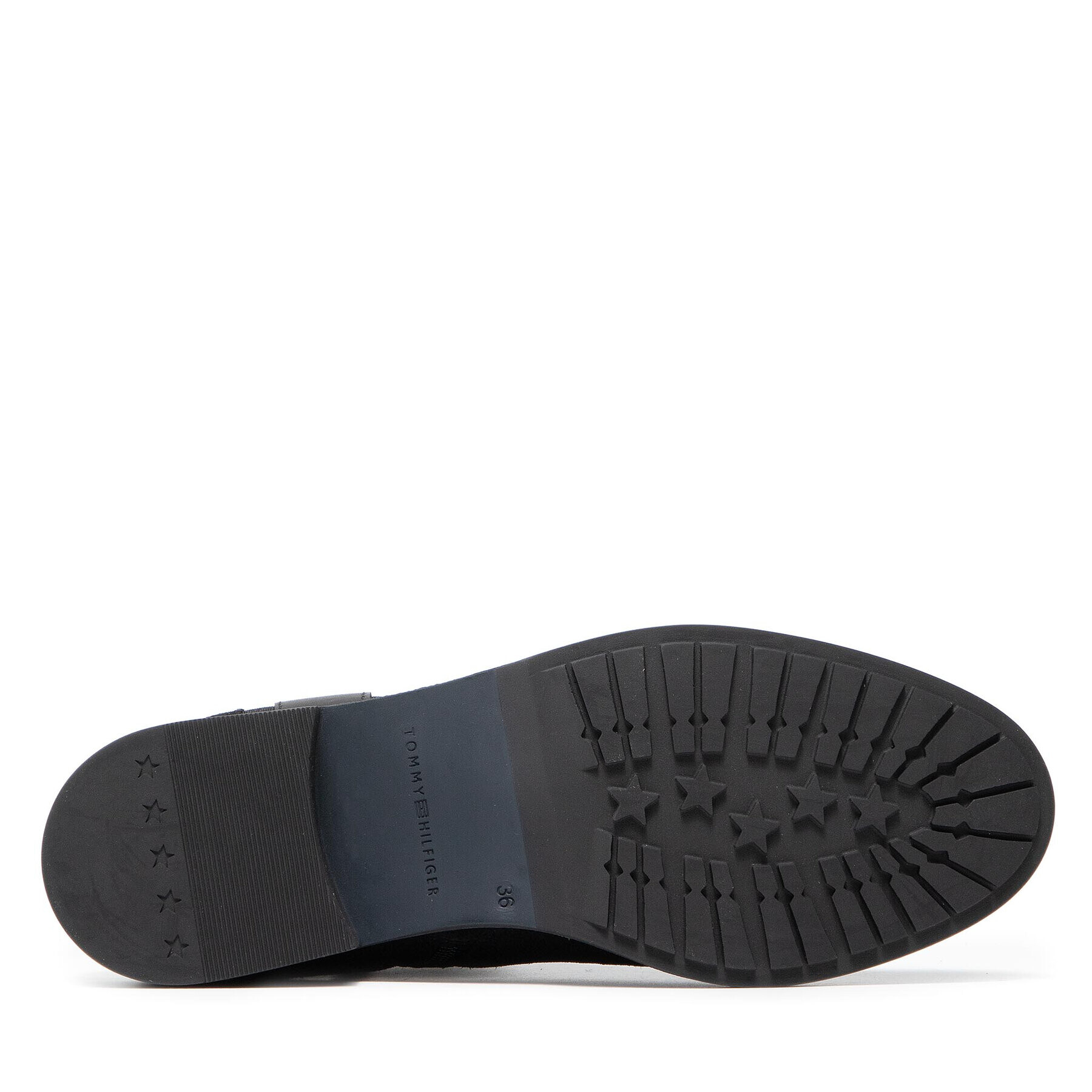 Tommy Hilfiger Боти Th Hardware Suede Flat Boot FW0FW05974 Черен - Pepit.bg