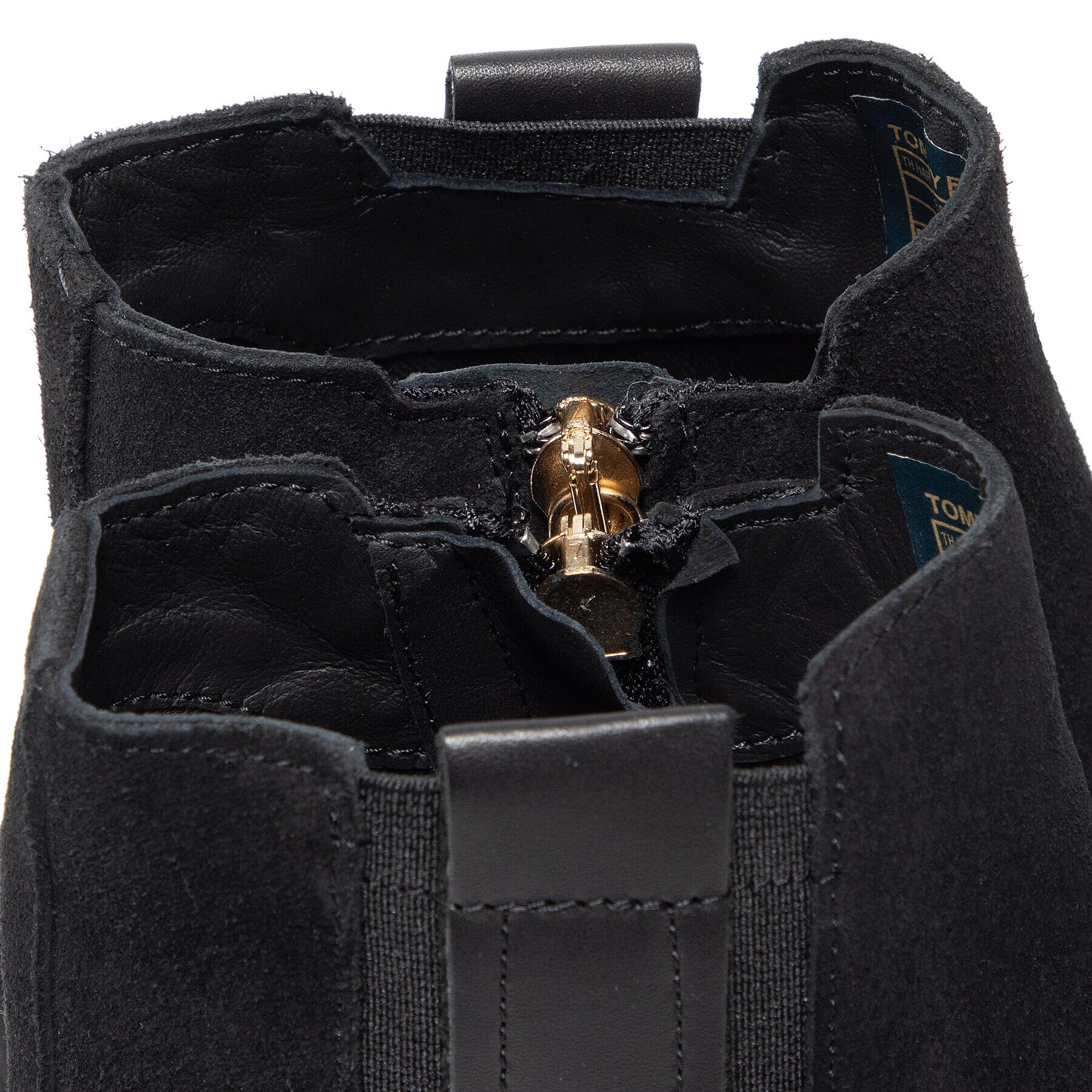 Tommy Hilfiger Боти Th Hardware Suede Flat Boot FW0FW05974 Черен - Pepit.bg