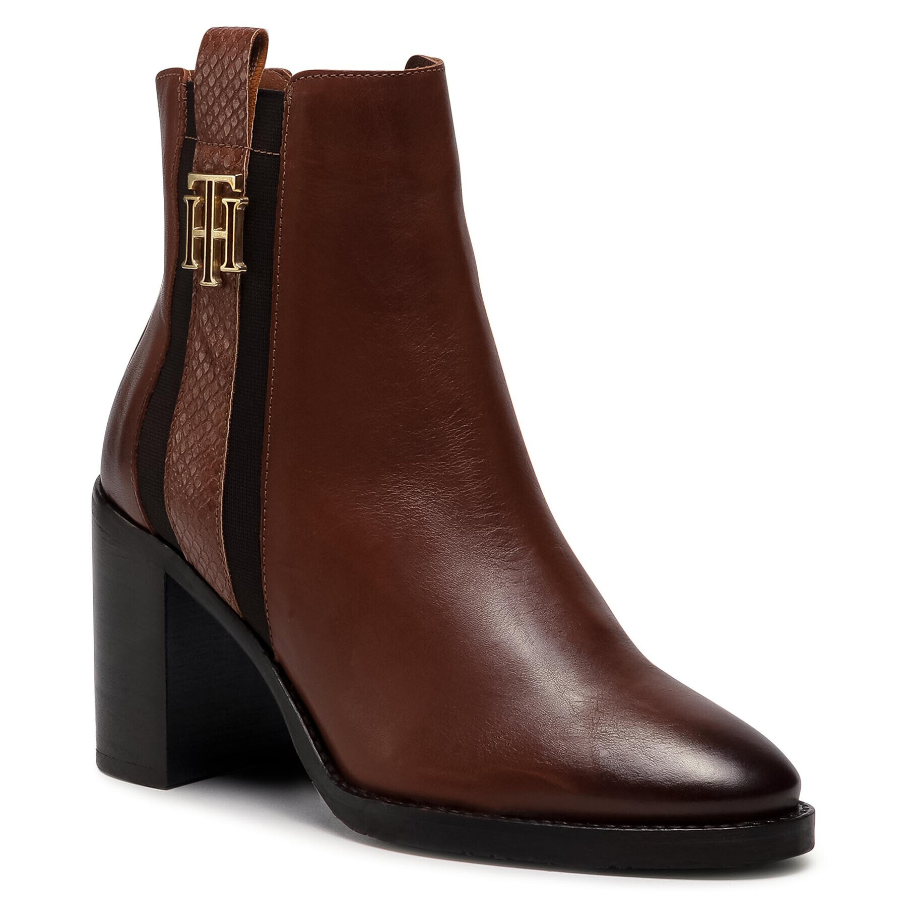 Tommy Hilfiger Боти Th Interlock High Heel Boot FW0FW05192 Кафяв - Pepit.bg