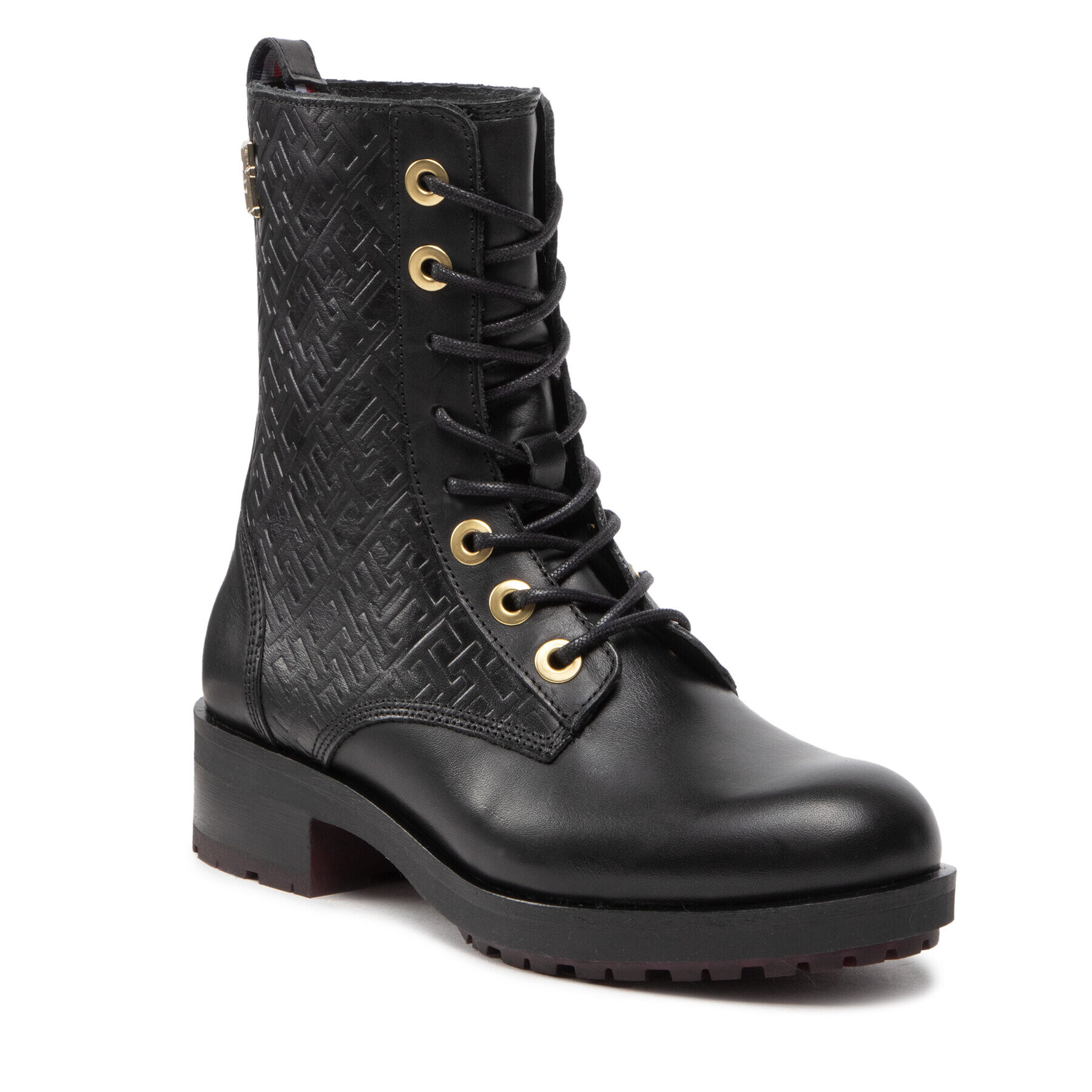 Tommy Hilfiger Боти Th Monogram Biker Boot FW0FW06817 Черен - Pepit.bg