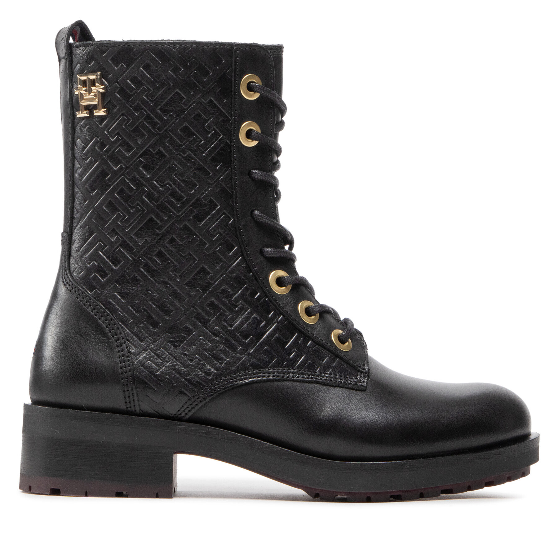 Tommy Hilfiger Боти Th Monogram Biker Boot FW0FW06817 Черен - Pepit.bg