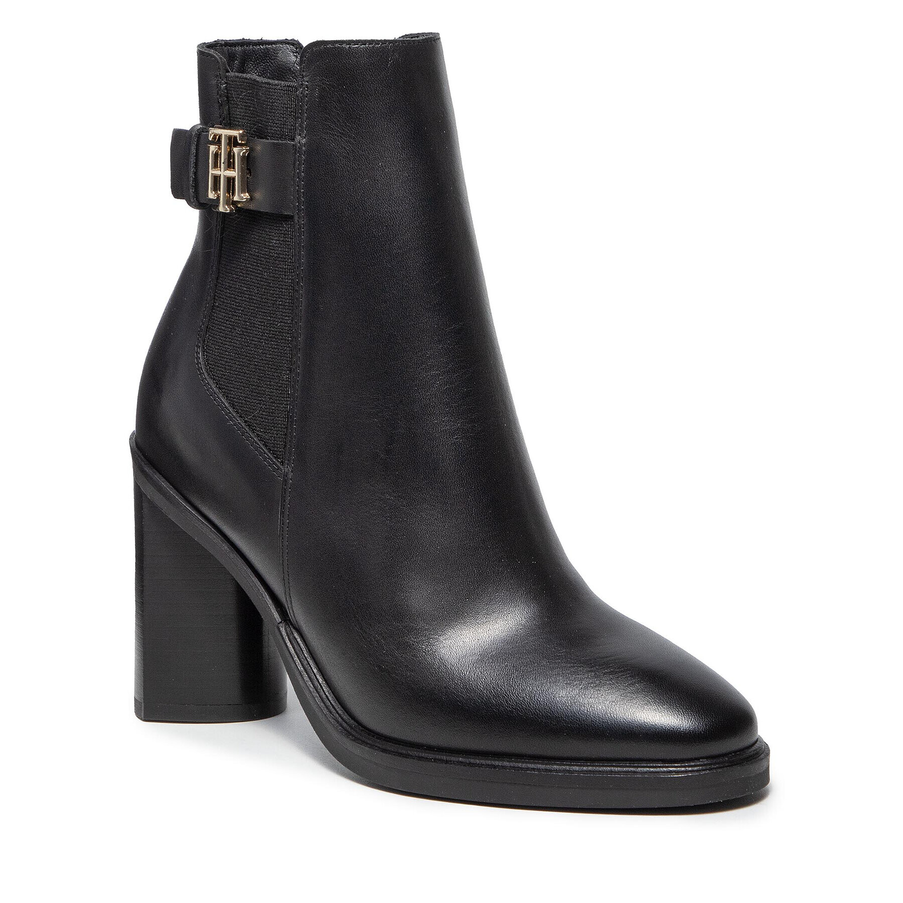 Tommy Hilfiger Боти Th Monogram Hardware Heel Boot FW0FW06006 Черен - Pepit.bg