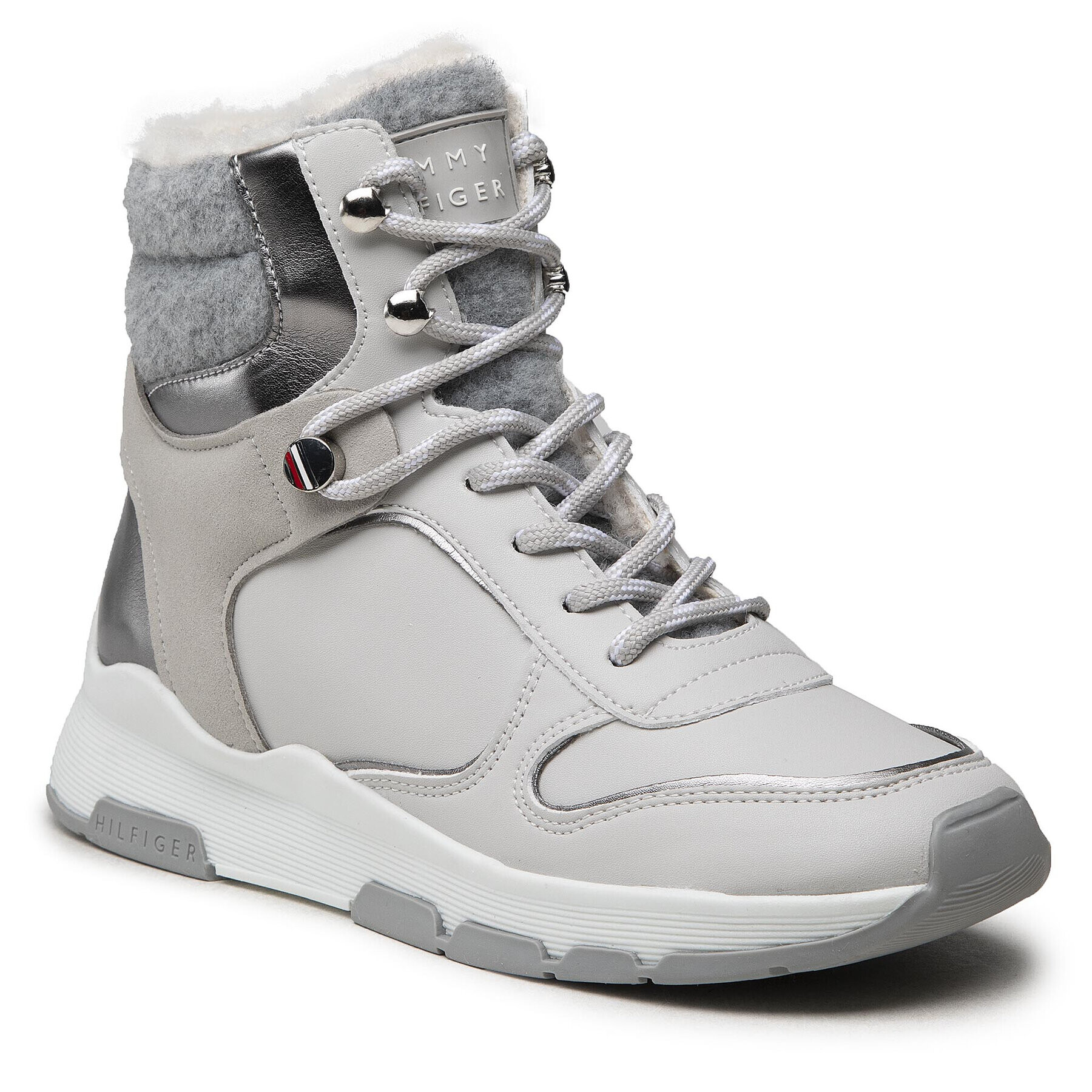 Tommy Hilfiger Боти Th Outdoor Bootie FW0FW06074 Сив - Pepit.bg
