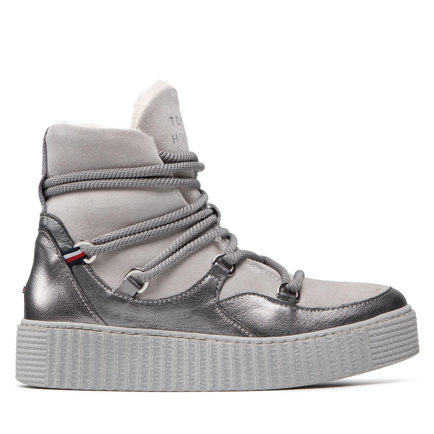 Tommy Hilfiger Боти Th Warm Lined Up Boot FW0FW06053 Сив - Pepit.bg