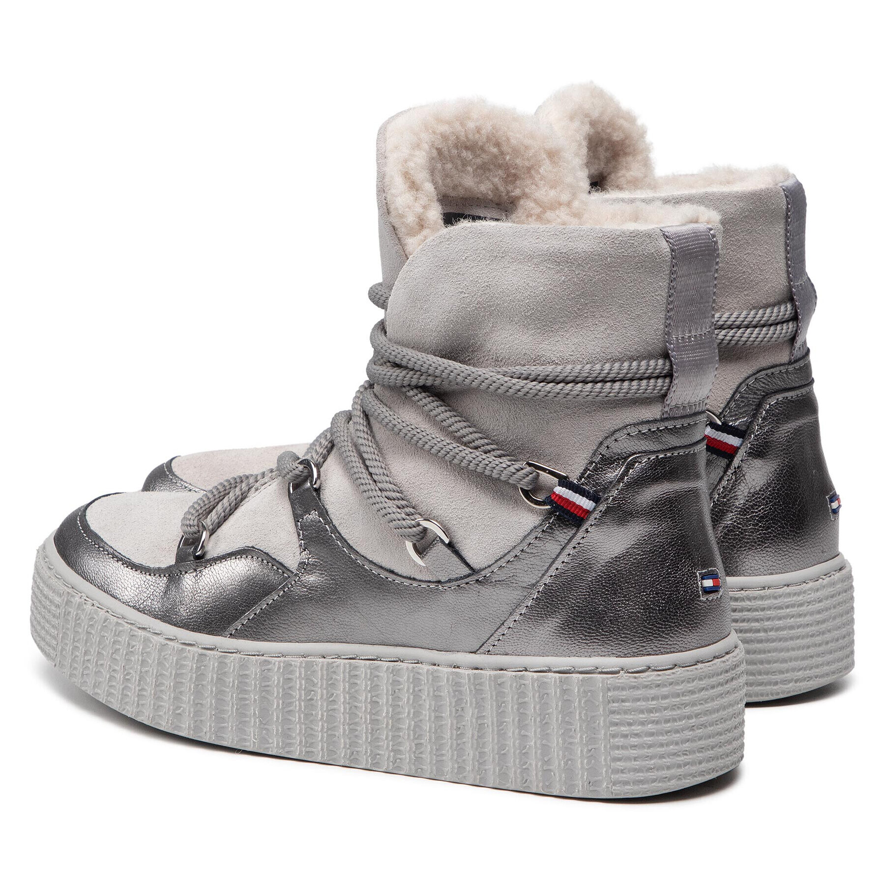 Tommy Hilfiger Боти Th Warm Lined Up Boot FW0FW06053 Сив - Pepit.bg