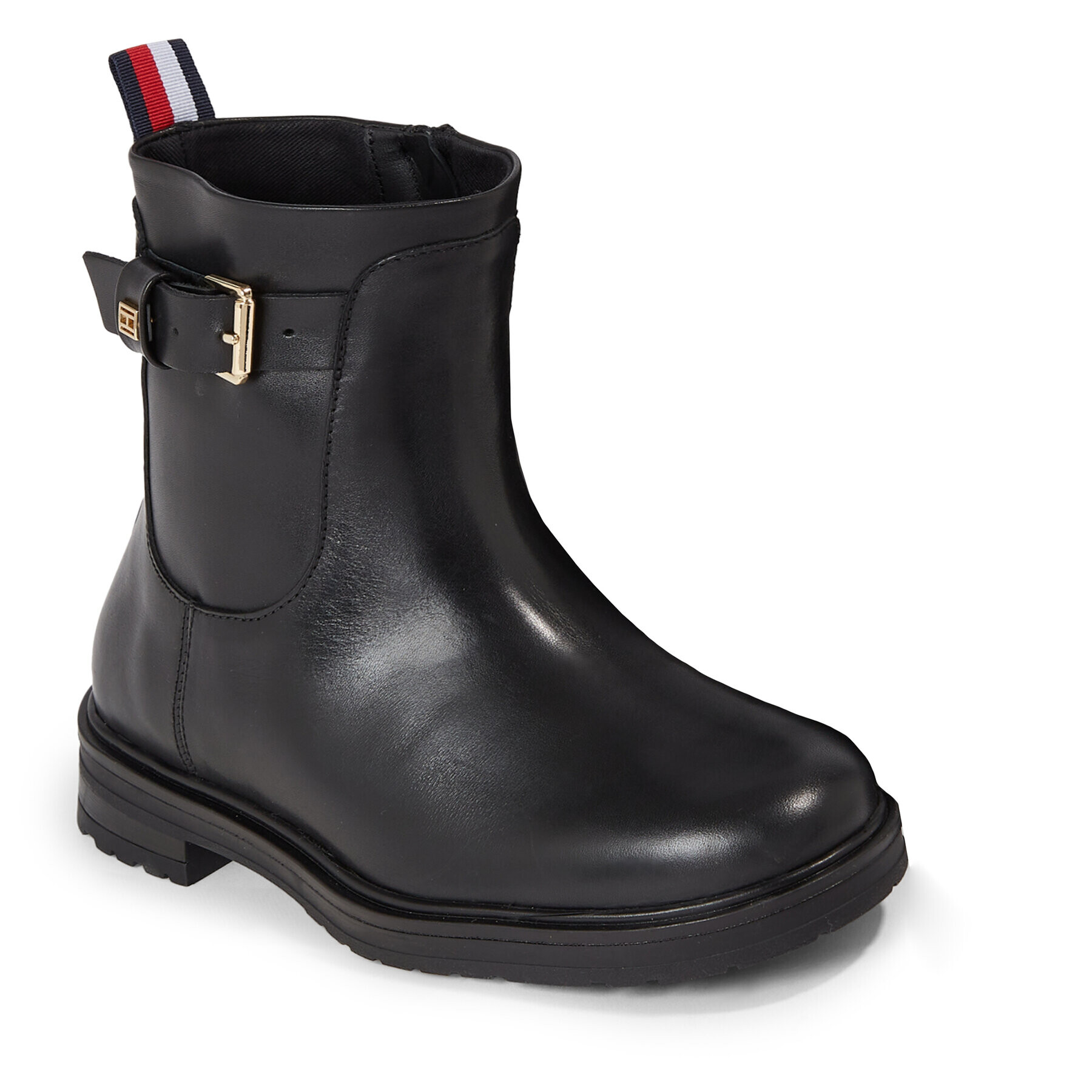 Tommy Hilfiger Боти Thermo Leather Belt Bootie FW0FW07479 Черен - Pepit.bg