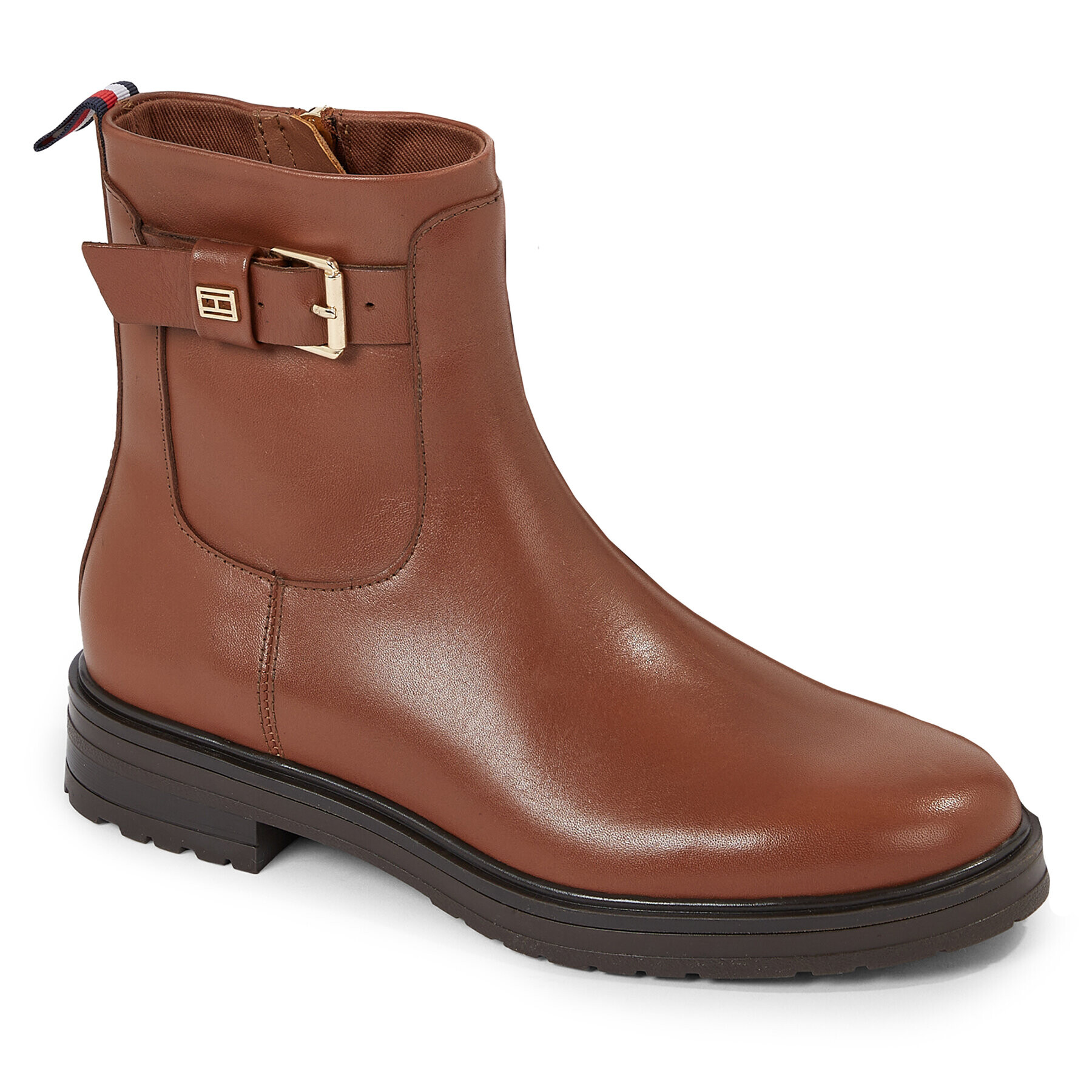 Tommy Hilfiger Боти Thermo Leather Belt Bootie FW0FW07479 Кафяв - Pepit.bg