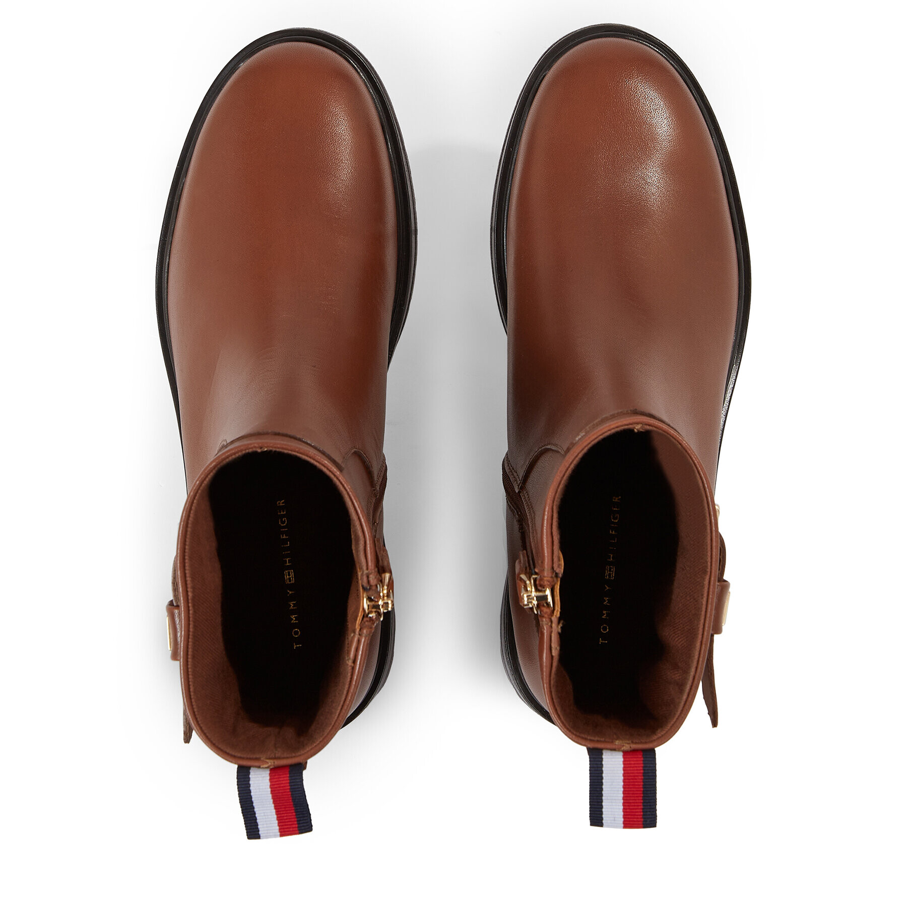 Tommy Hilfiger Боти Thermo Leather Belt Bootie FW0FW07479 Кафяв - Pepit.bg